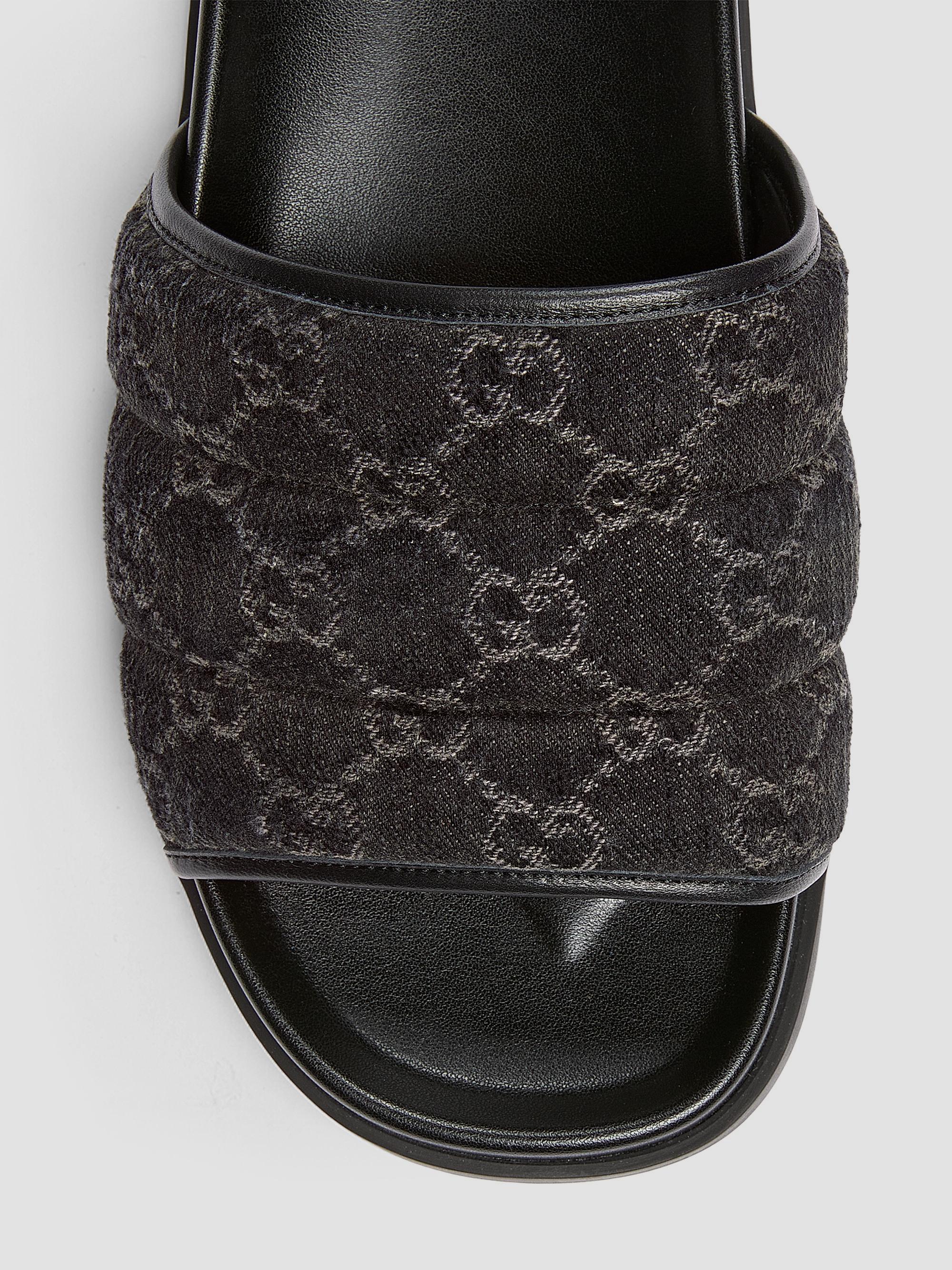 GUCCI パンプス GGマーモント ラインストーンスエード レザー黒 Gucci Rhien Quilted GG Slide Sandals | Saks Fifth Avenue