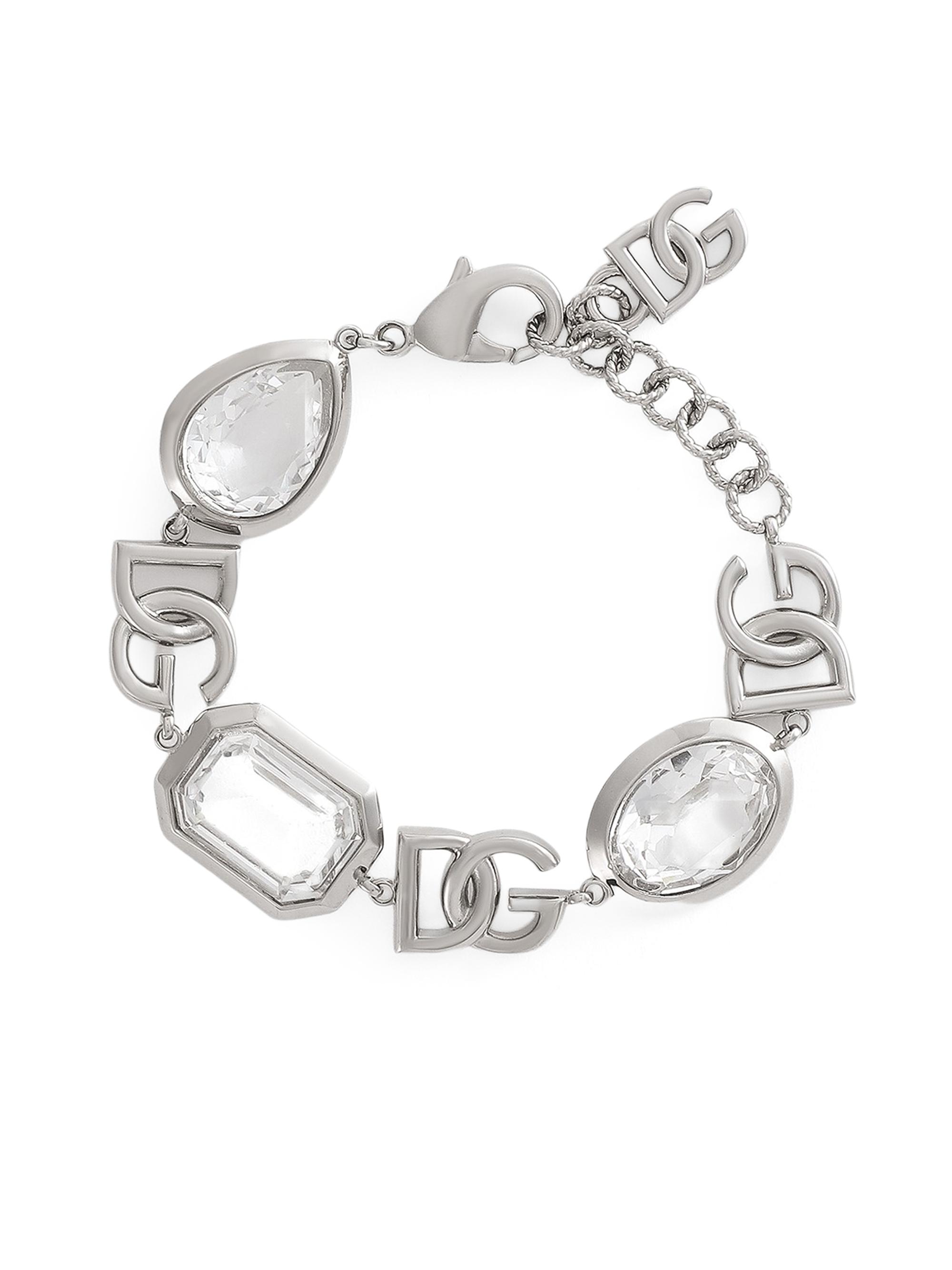 Dolce & Gabbana Women's Silvertone & Crystal Logo Bracelet - Silver