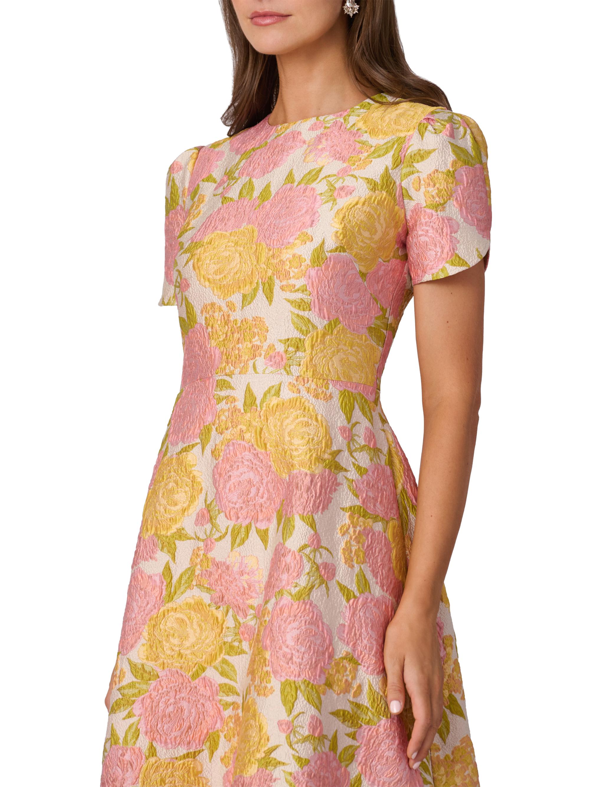 sachin and babi light blue dress Vintage 1950's/60's Anne Klein Brocade Cocktail Dress • XXS MEASUREMENTS:  BUST: 34” WAIST: 24” HIPS: up to 38” LENGTH: 41” Junior sizing, fits like  an adult XXS Photographed with a small crinoline main image 0
