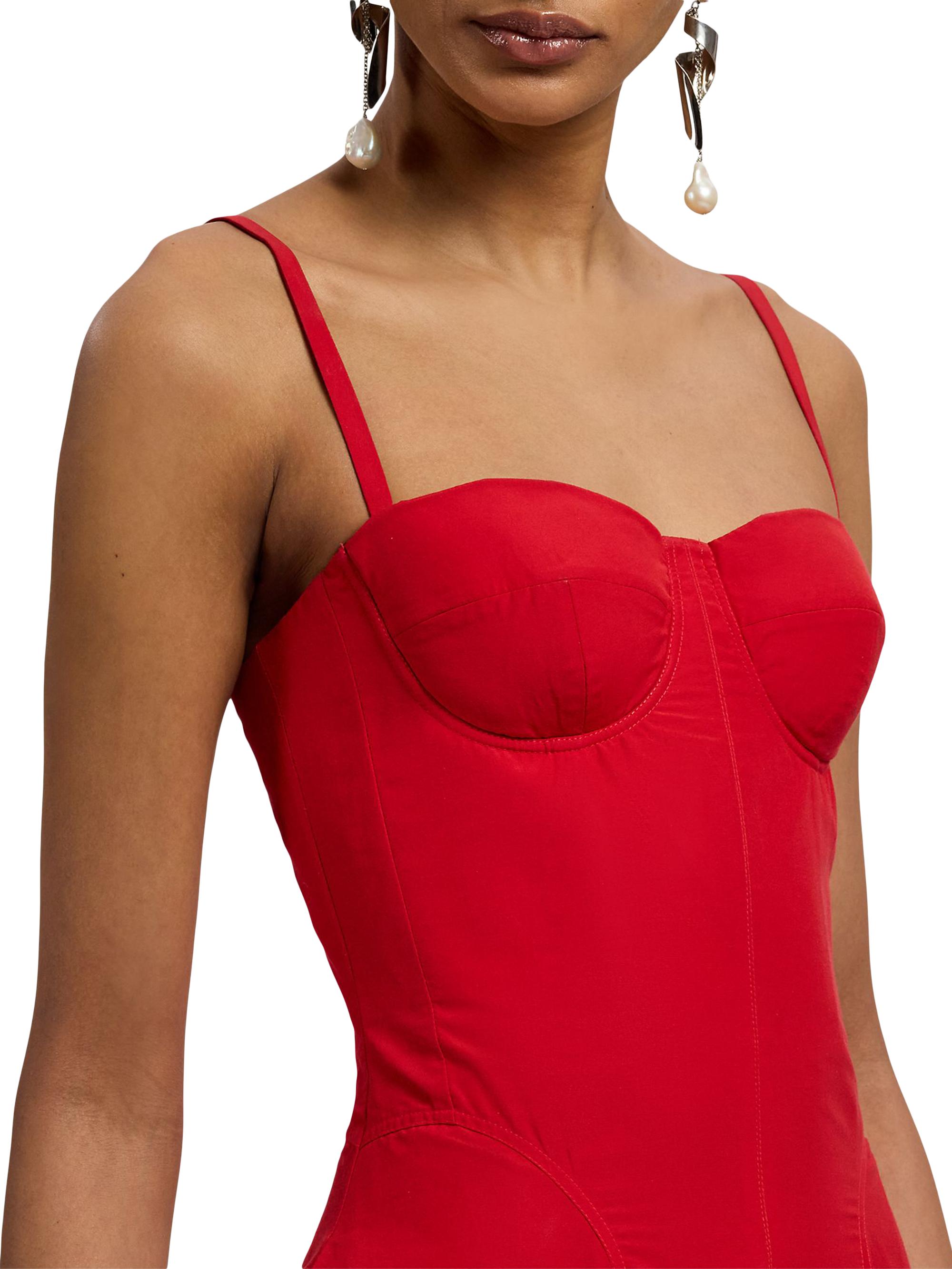 Ralph Lauren Collection Women's Marigot Cotton-Blend Poplin Day Dress - Bright Red | Thumbnail 6