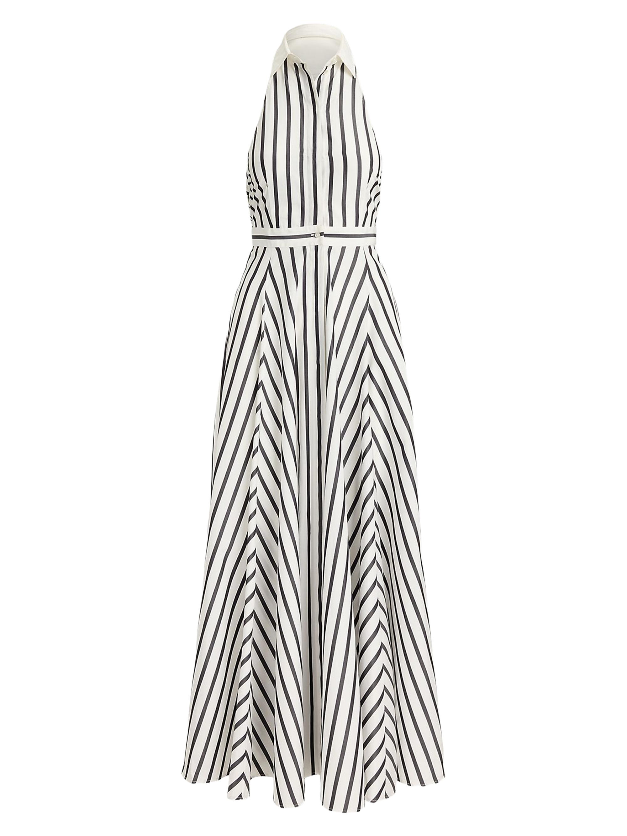 Ralph Lauren Collection Women's Eldred Striped Cotton Day Dress - Black White