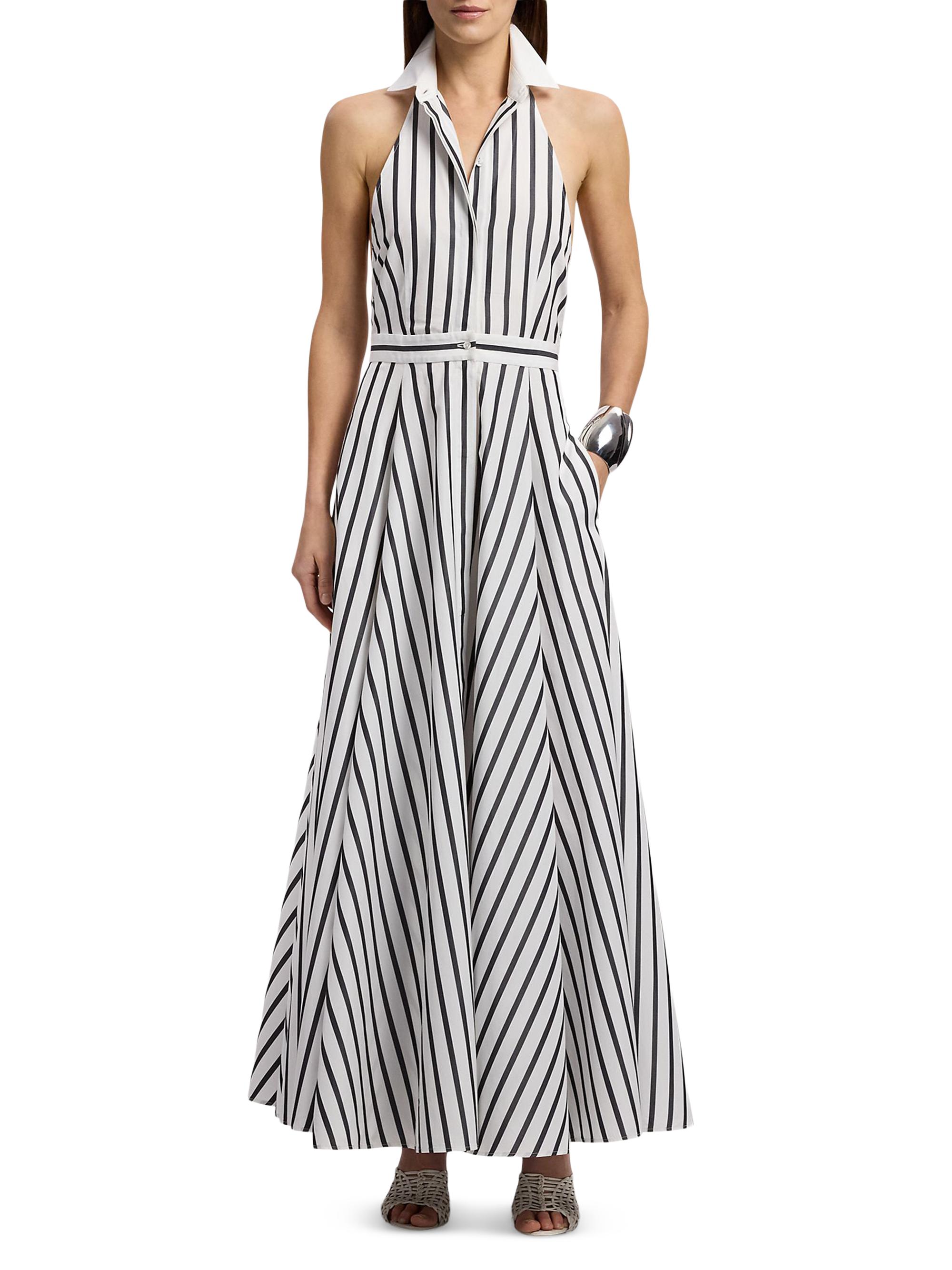 Ralph Lauren Collection Eldred Striped Cotton Day Dress | Saks Fifth Avenue