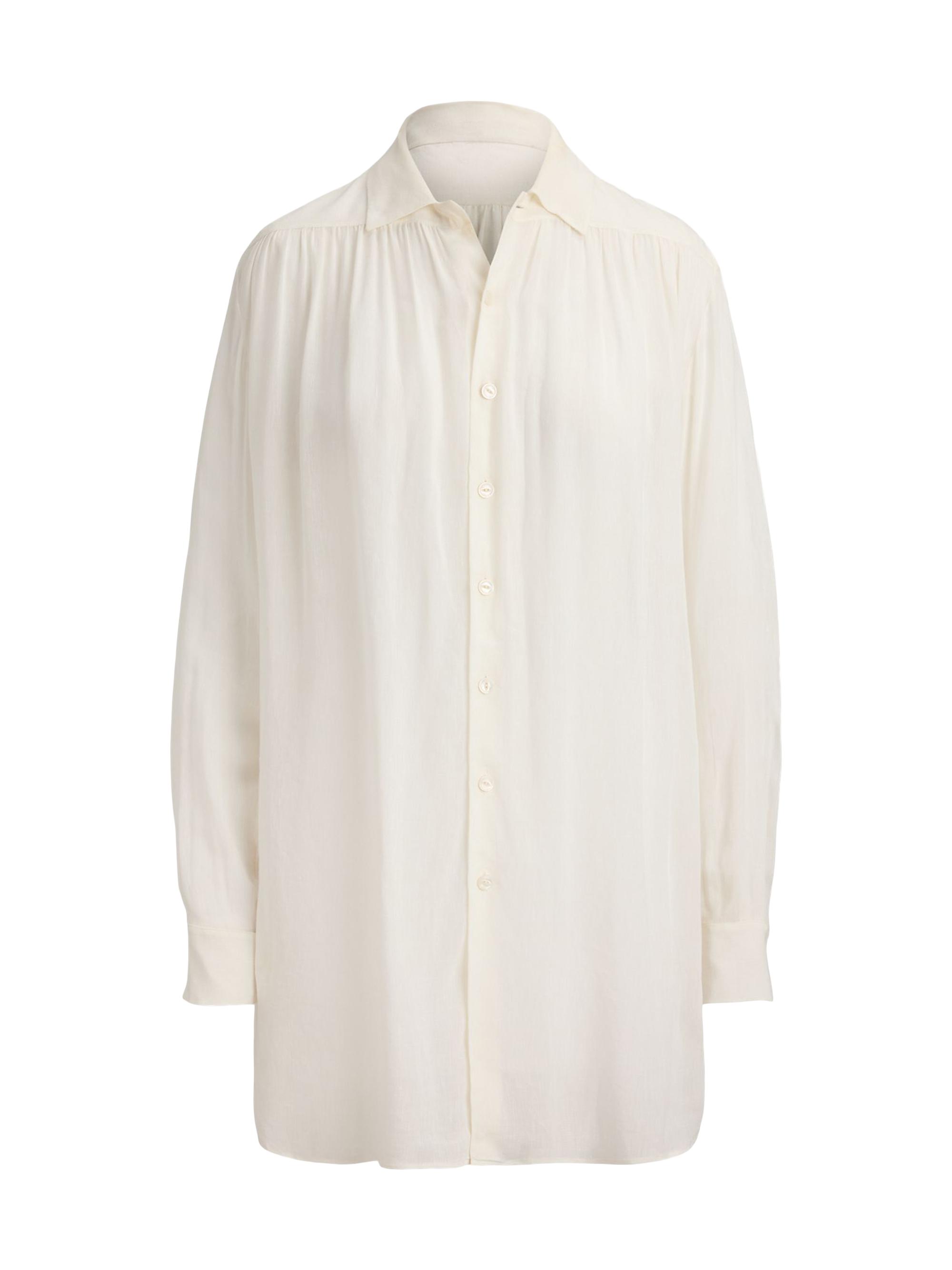 Ralph Lauren Collection Women's Karmen Linen-Blend Voile Shirt - Cream