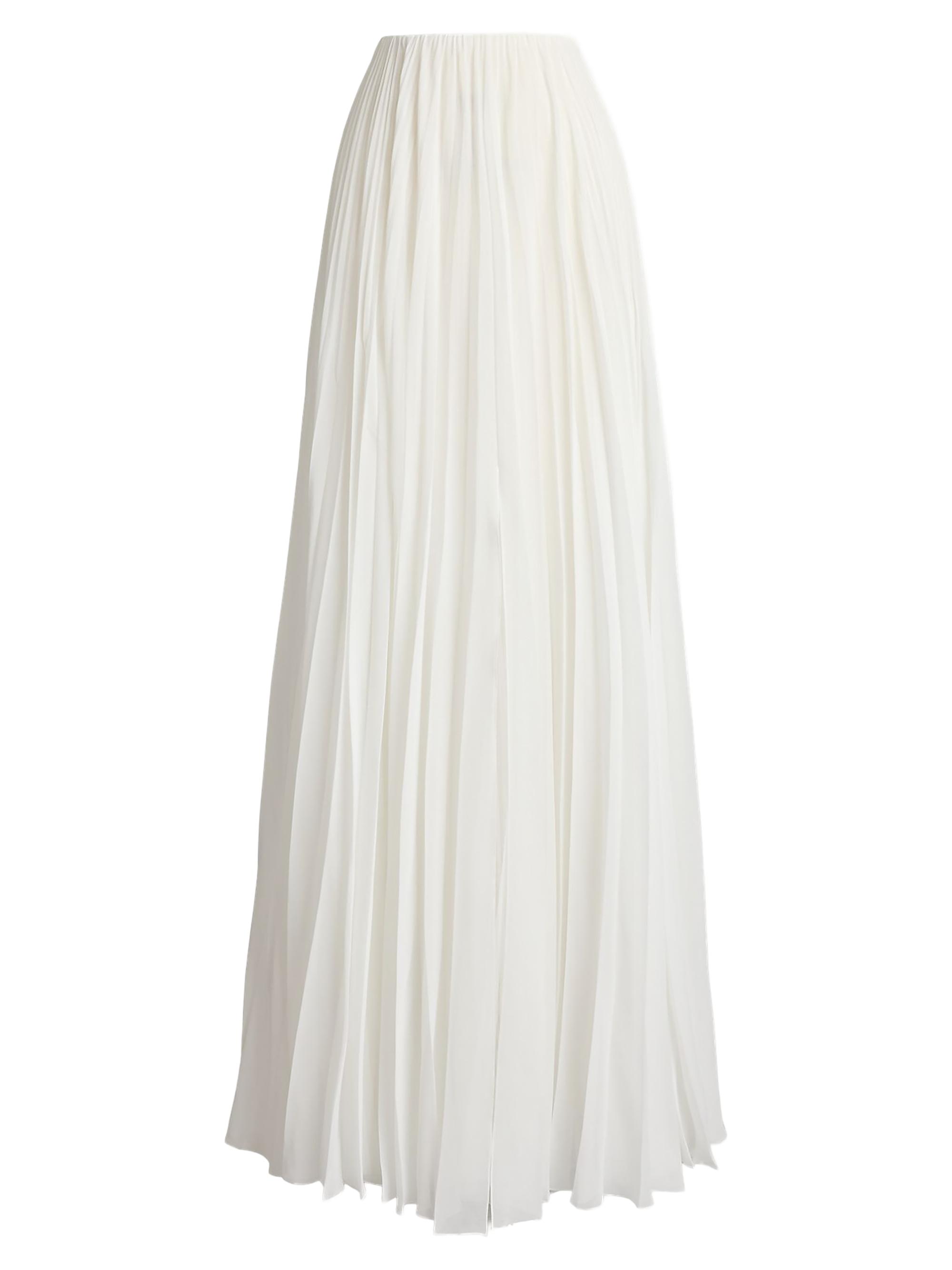 Ralph Lauren Collection Women's Niccola Pleated Jersey Maxi Skirt - Cream