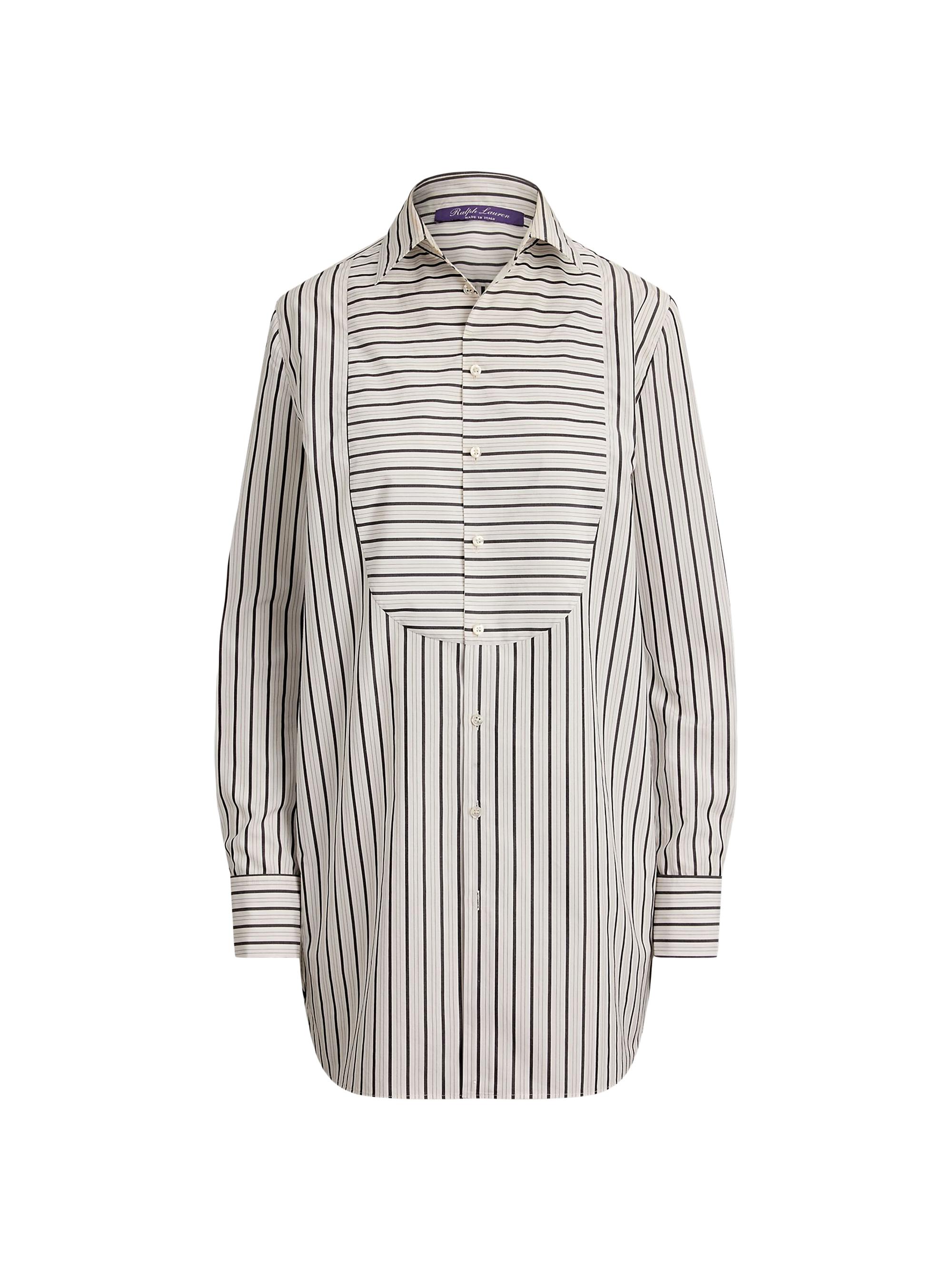 Ralph Lauren Collection Women's Tamara Striped Cotton Shirt - Black White