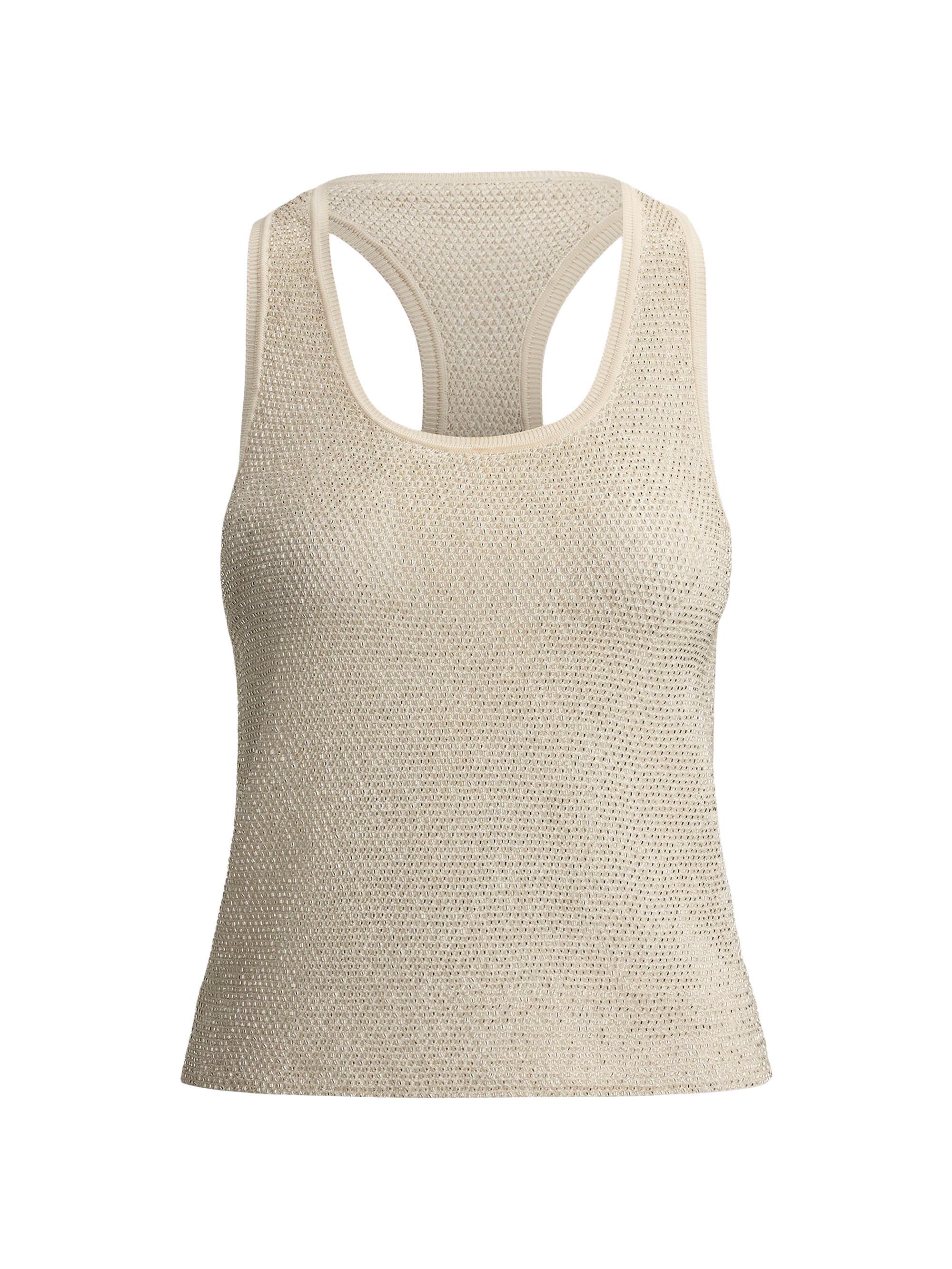 Ralph Lauren Collection Women's Embellished Racerback Knit Tank - Lux Cream