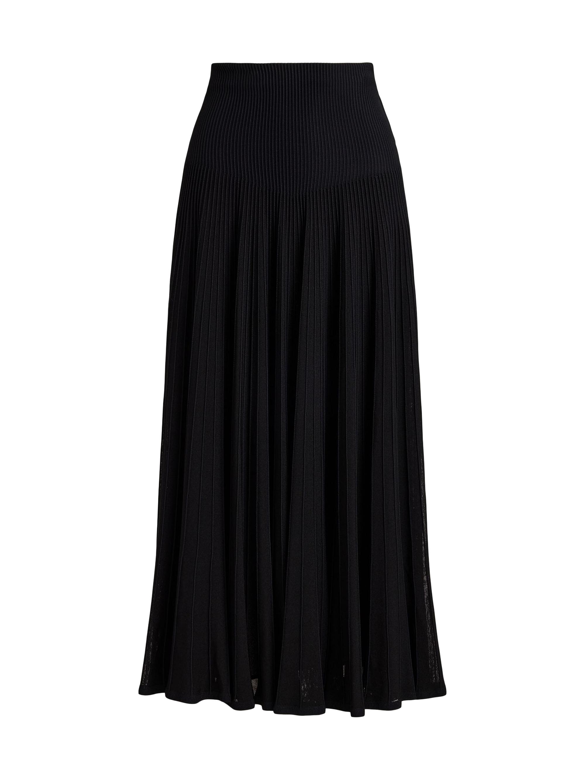 Ralph Lauren Collection Women's Celia Matte Ottoman Knit Midi-Skirt - Black