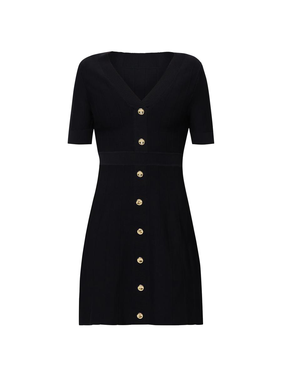 Herve Leger Women's Winslow Button-embellished Minidress In Black