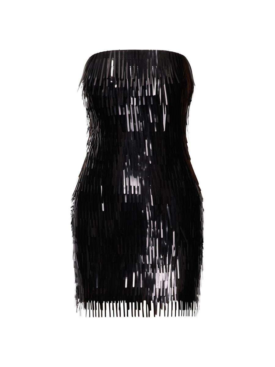 Herve Leger Women's The Keira Fringed Minidress In Black