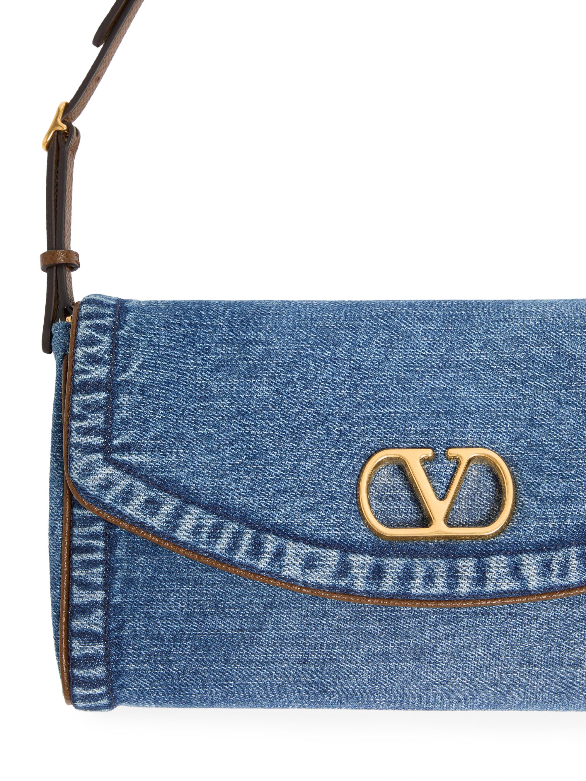Valentino Garavani DeVain Small Denim Shoulder Bag | Saks Fifth Avenue