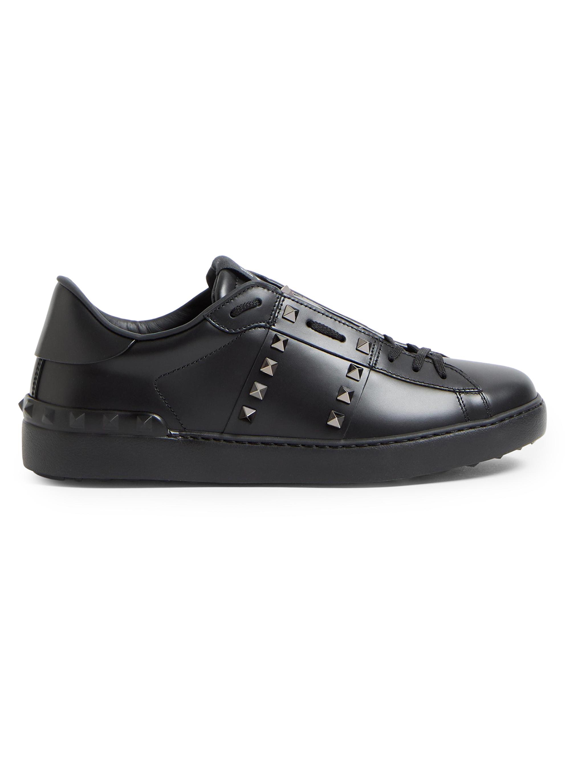 Valentino Garavani Men's Rockstud Untitled Sneakers in Calfskin Leather - Black