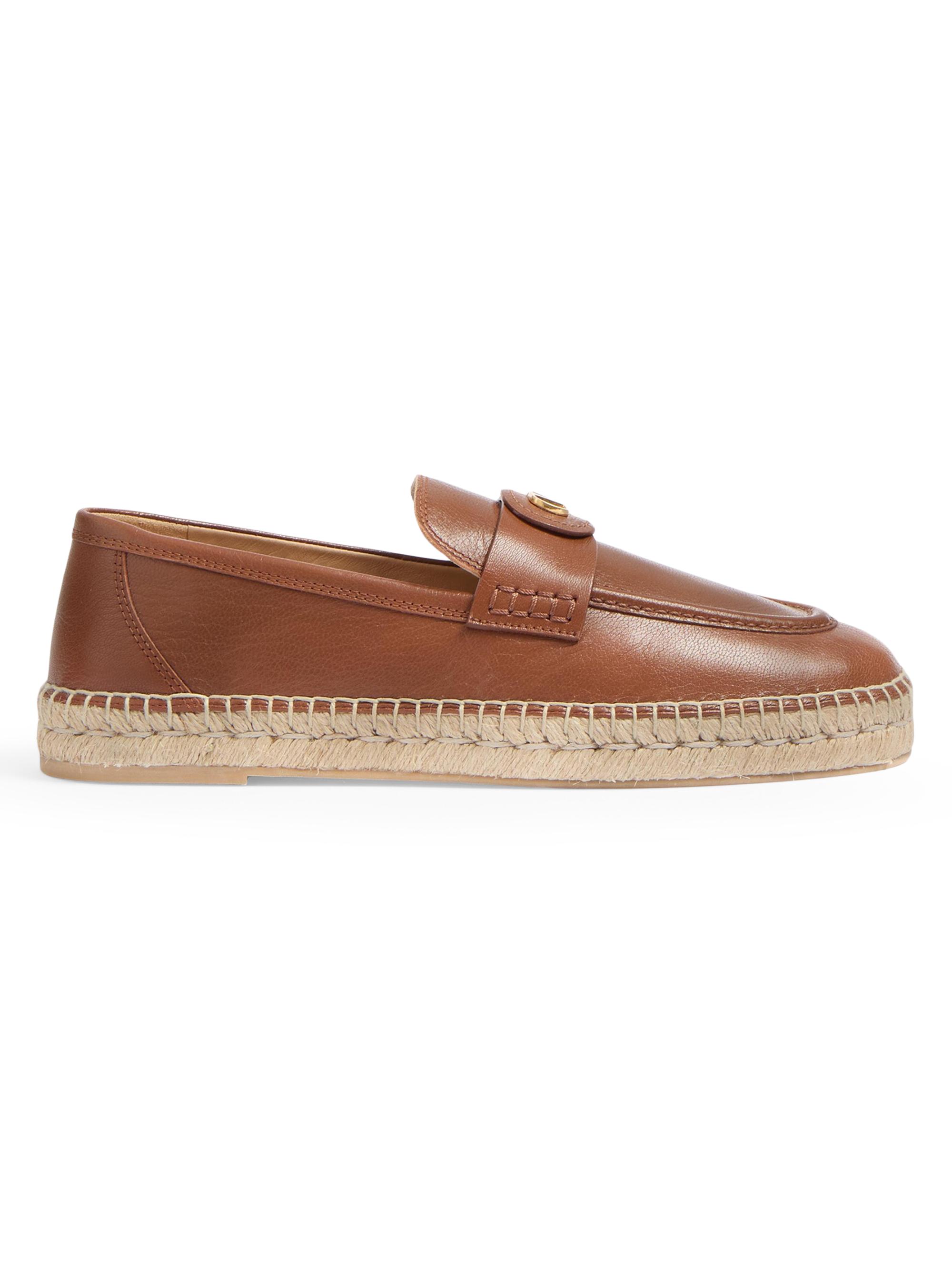 Valentino Garavani Men's Palm Avenue Calfskin Loafers - Tobacco