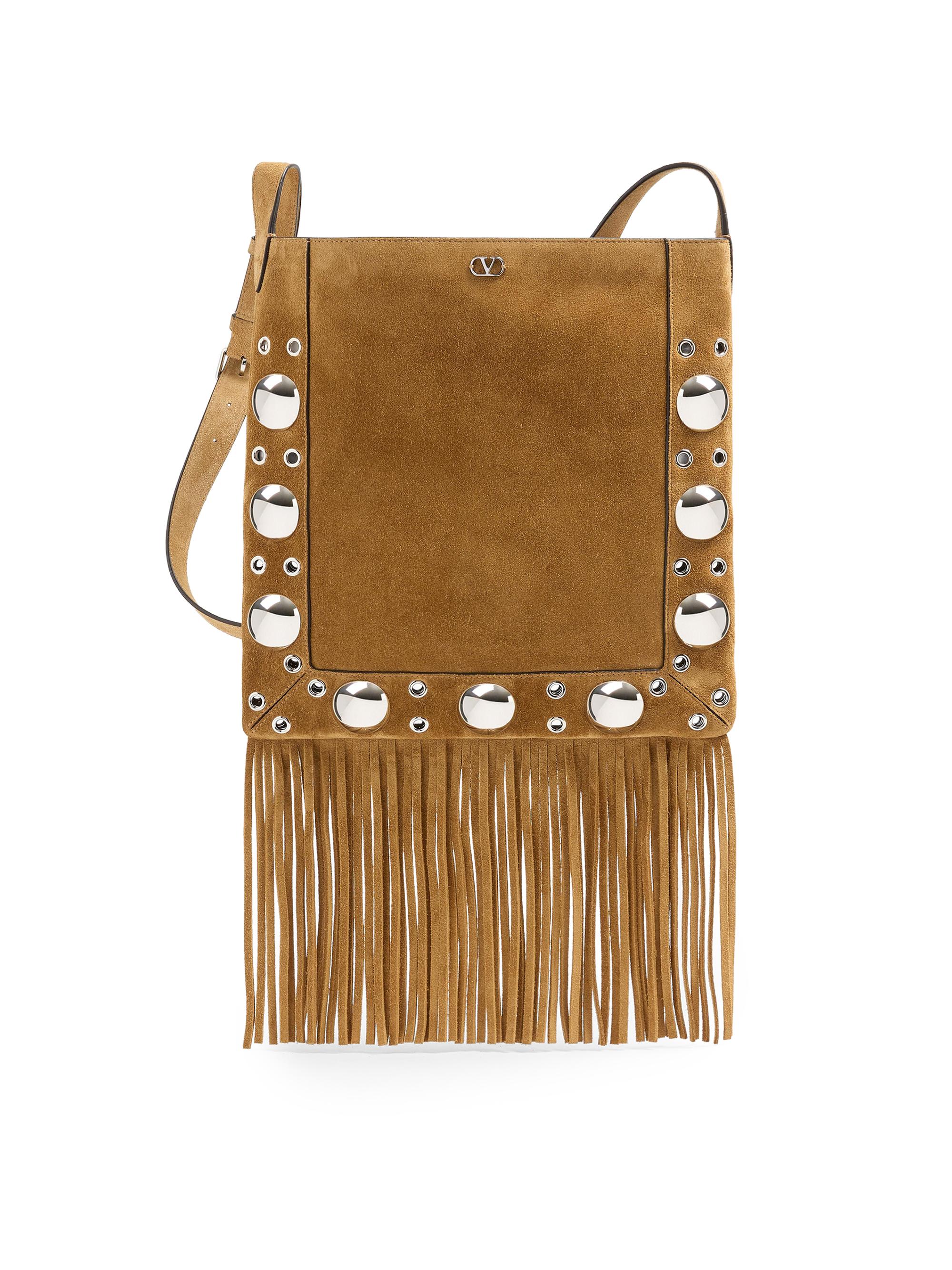 Valentino Garavani Nellcote Suede Shoulder Bag with Fringes | Saks