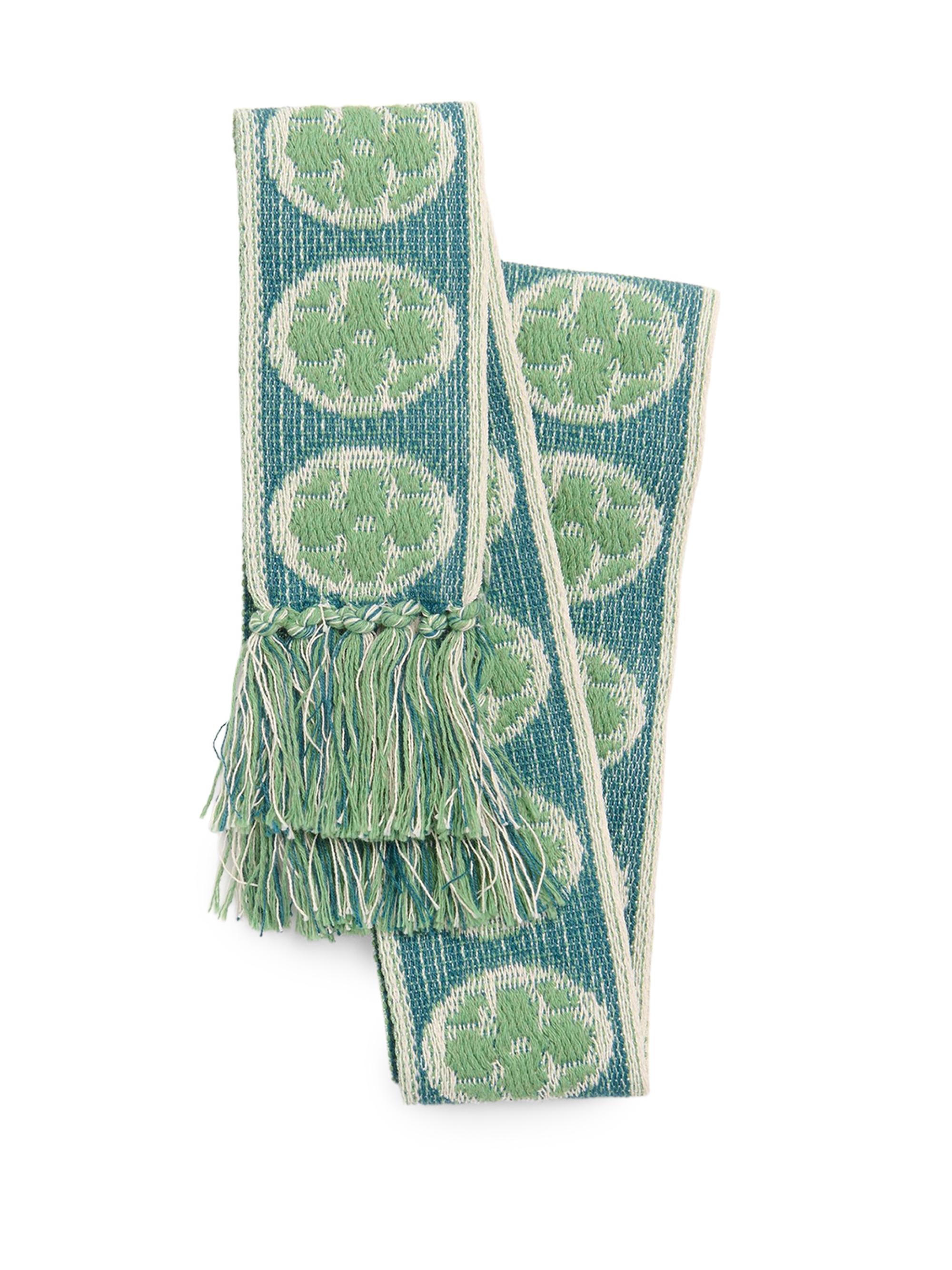 Valentino Garavani Men's Antibes Cotton Scarf with Fringe - Blue Aquamarine