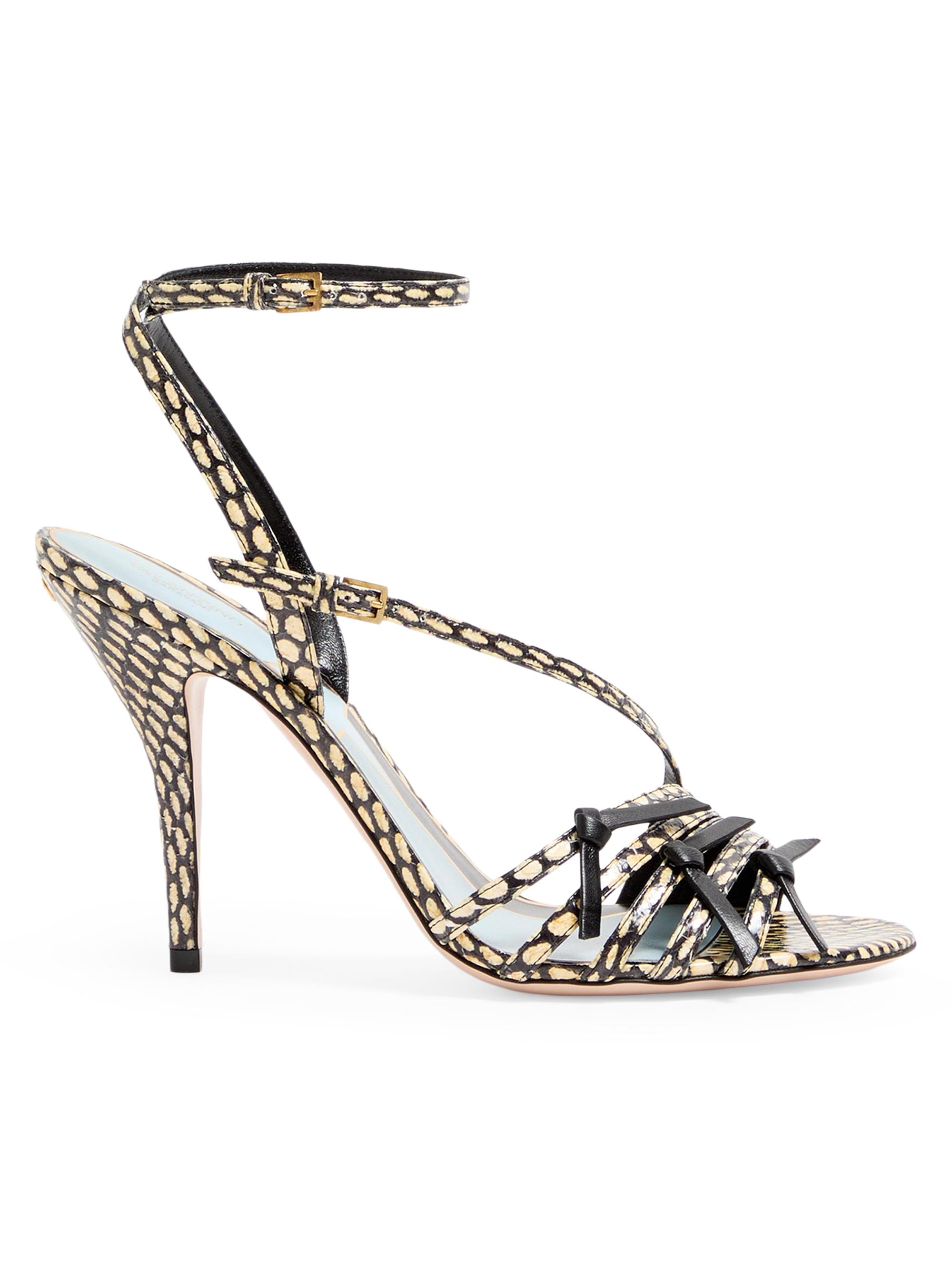 Valentino Garavani Women's Nodine Elaphe 100MM Sandals -  Black