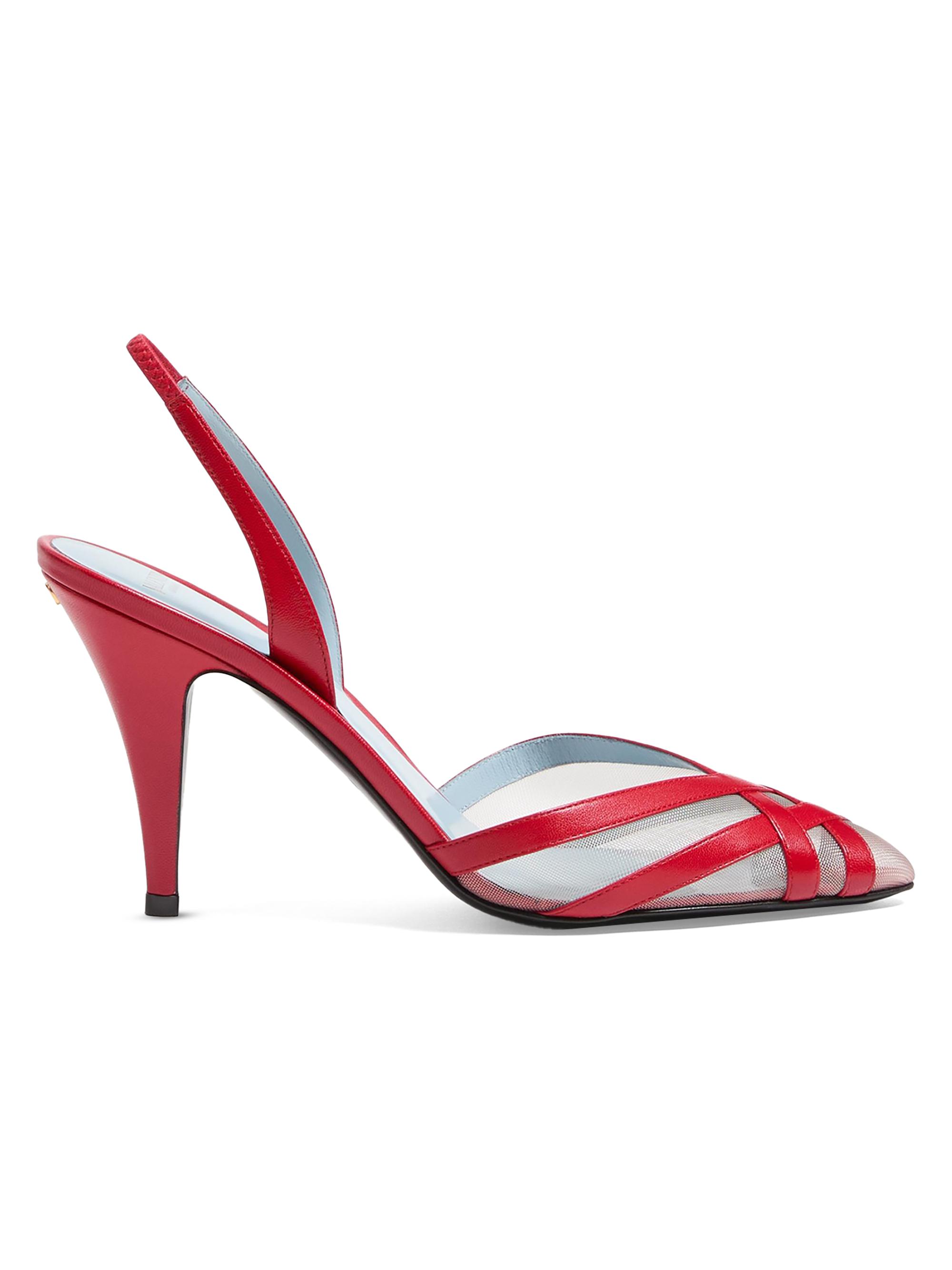 Valentino Garavani Women's Impudance 90MM Slingback Pumps in Kidskin and Mesh - Rouge Pur Blue