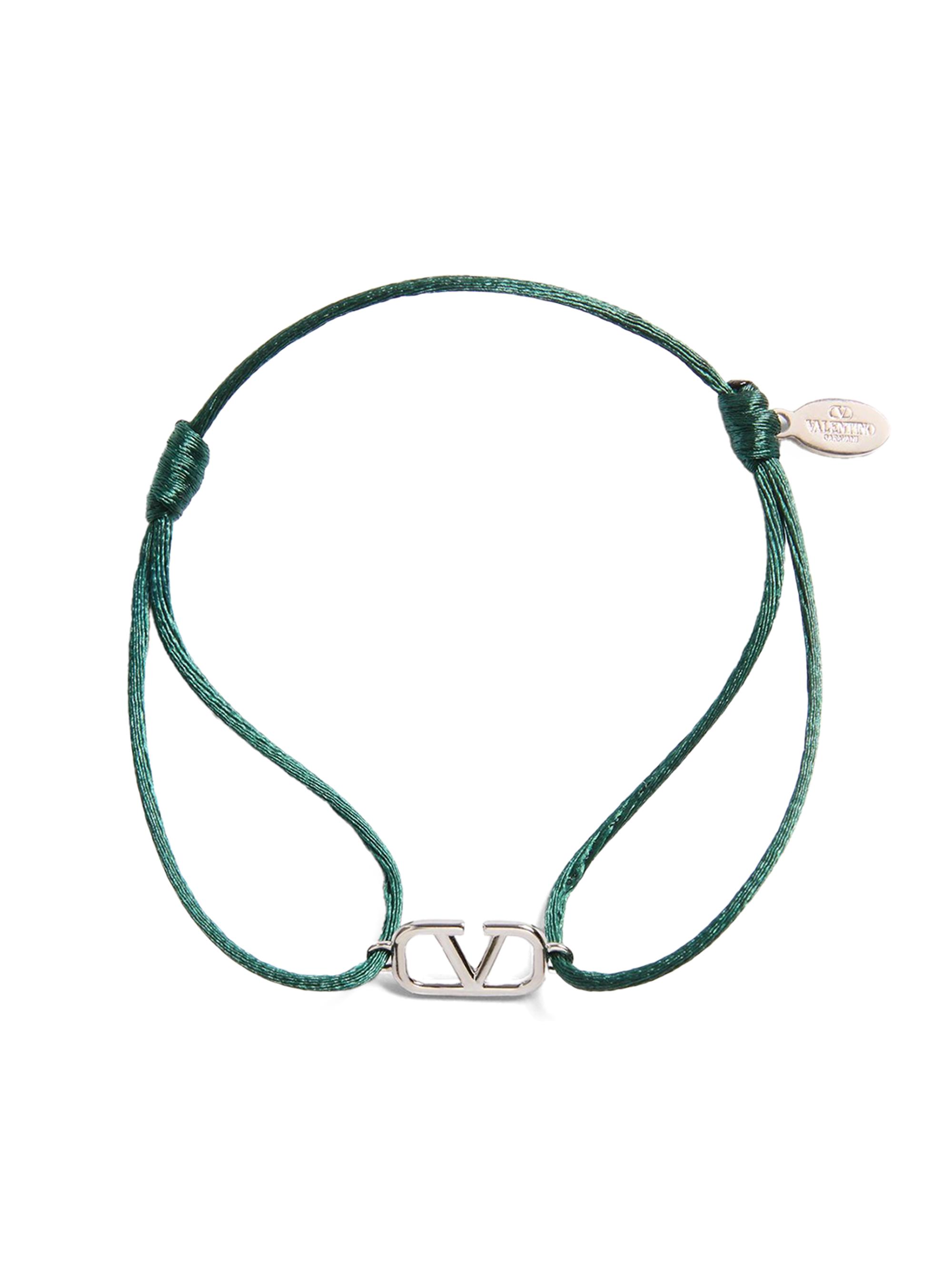 Valentino Garavani Men's Vlogo Signature Cotton Bracelet - English Green