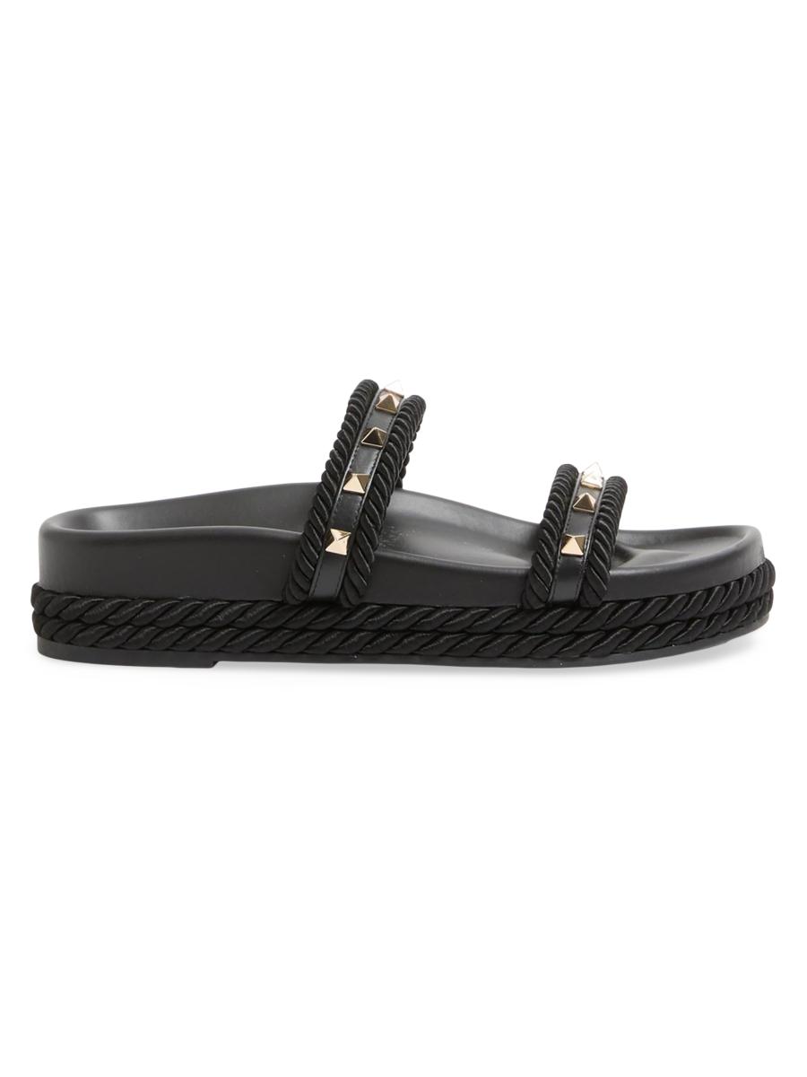 Valentino Garavani Rockstud 20MM Slide Sandals in Calfskin | Saks