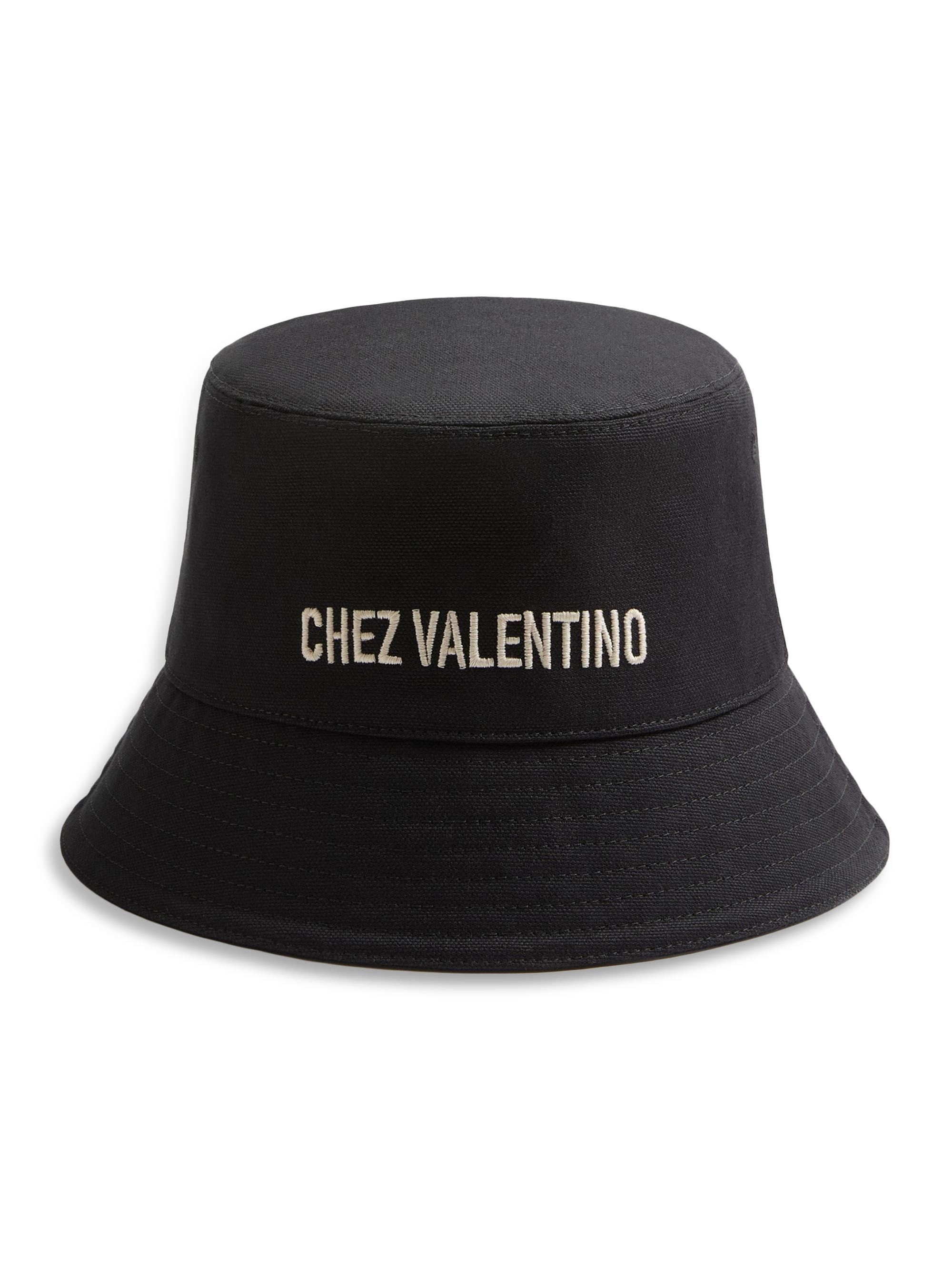 Valentino Garavani Men's Chez Cotton Bucket Hat with Embroidery - Black