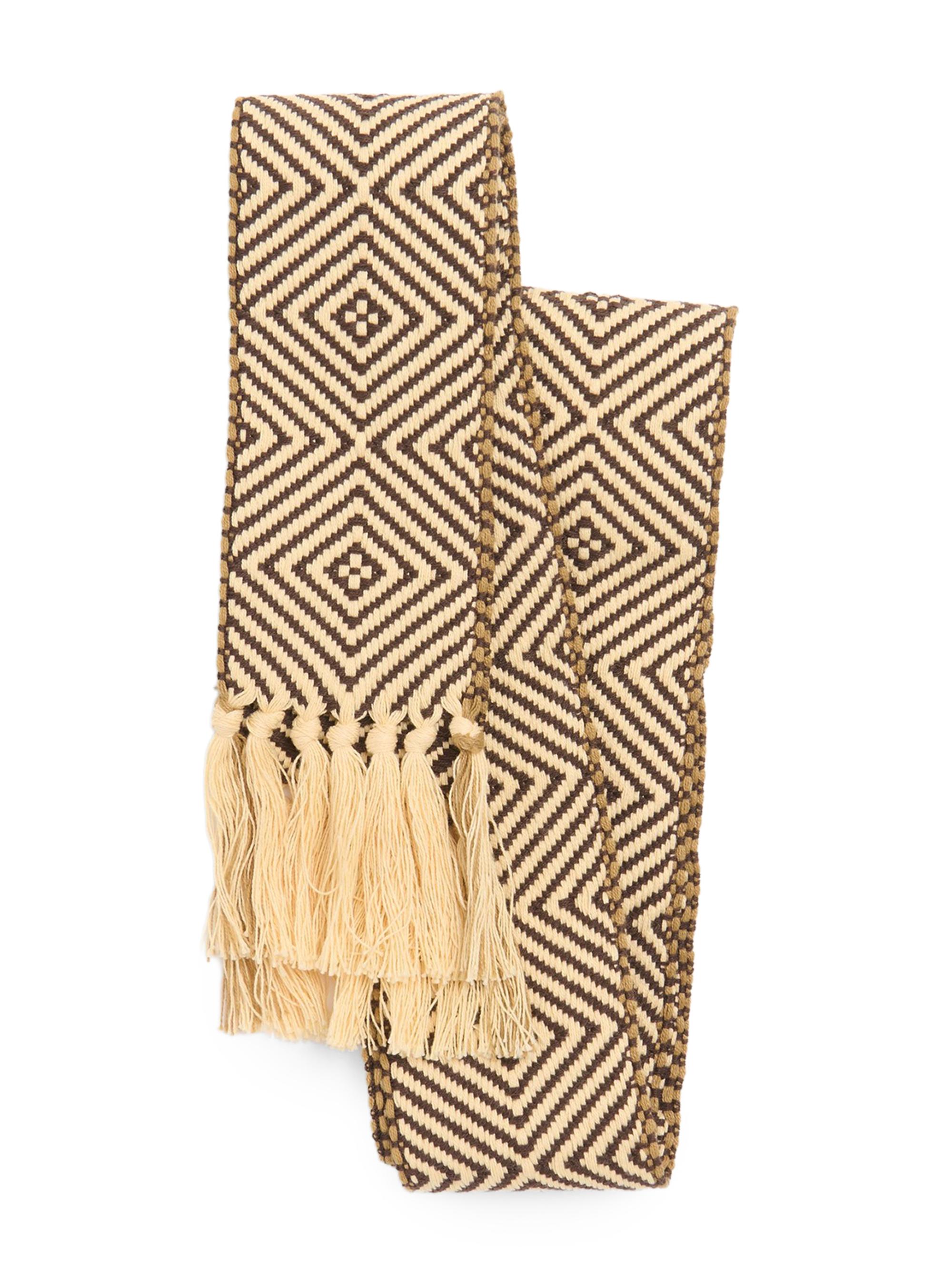 Valentino Garavani Men's Antibes Cotton Scarf with Fringe -  Brown