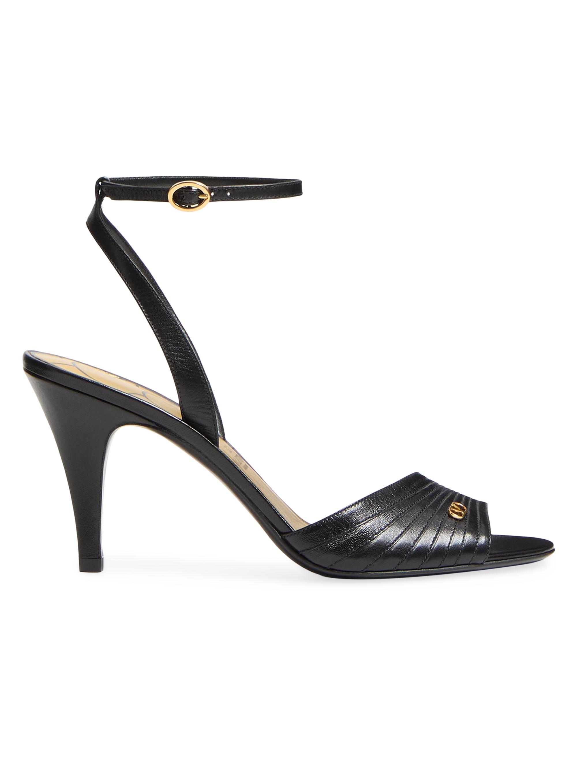 Valentino Garavani Women's Ladycrush 85MM Sandals in Kidskin Leather - Black