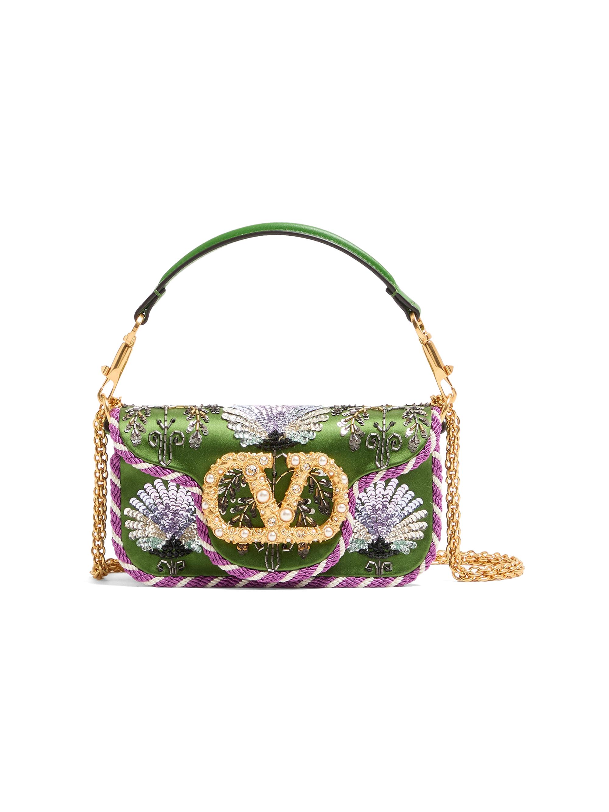 Valentino Garavani Locò Small Shoulder Bag Embroidered with Jewel