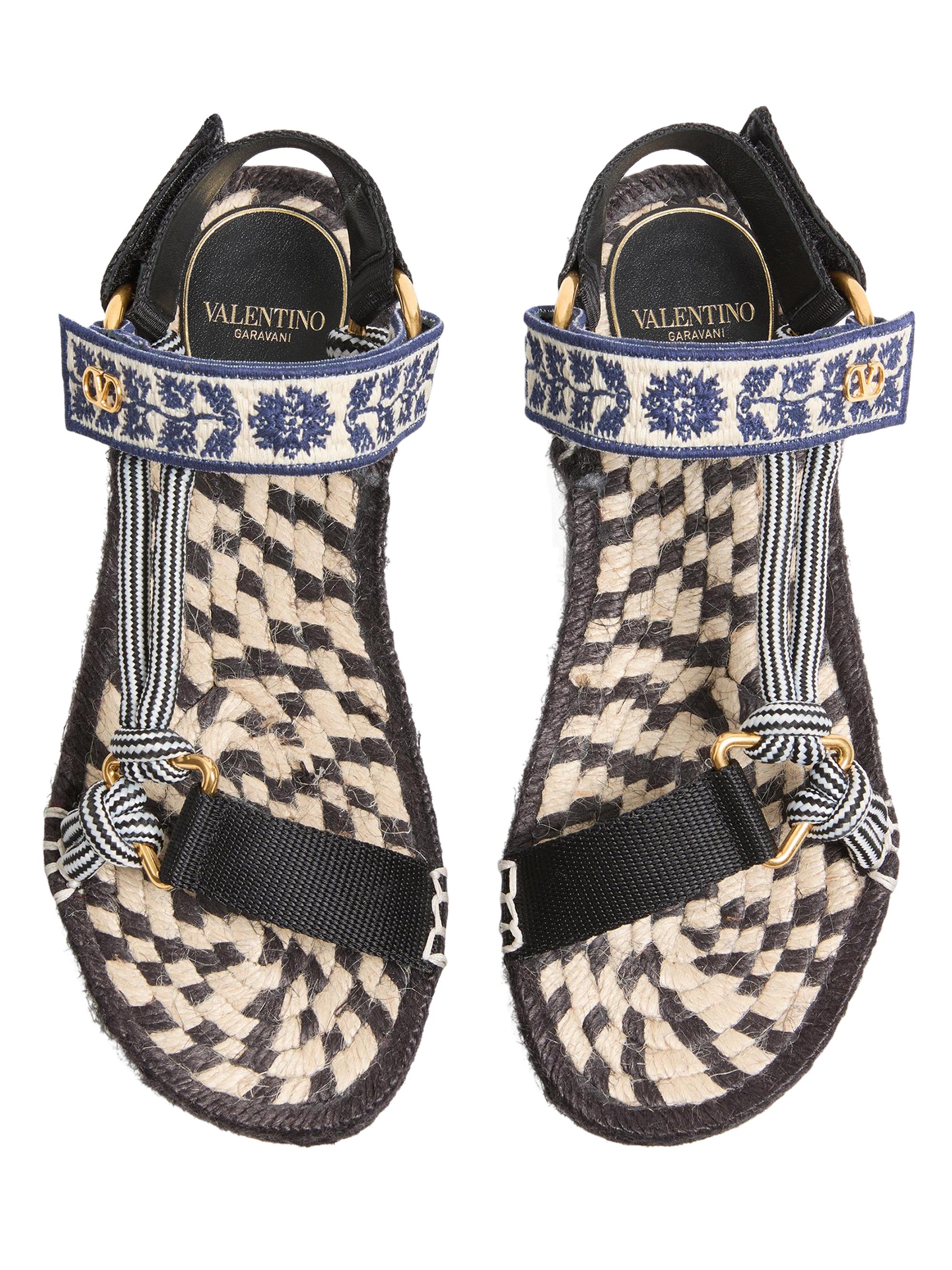 Valentino Garavani Lake Powell 20MM Sandals with Grape Embroidery