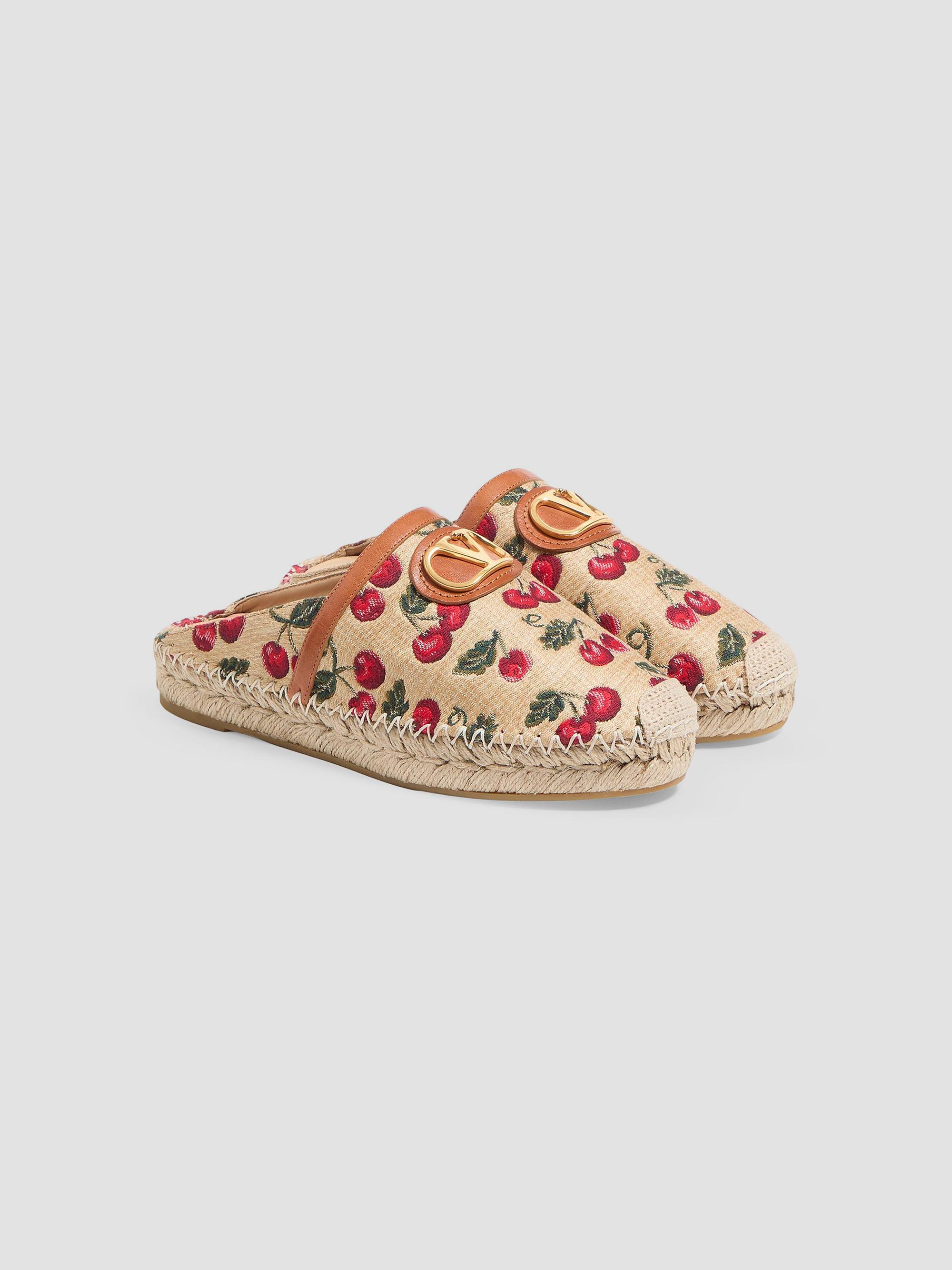 Valentino Garavani Vlogo Signature 25MM Mules with Cherryfic Motif