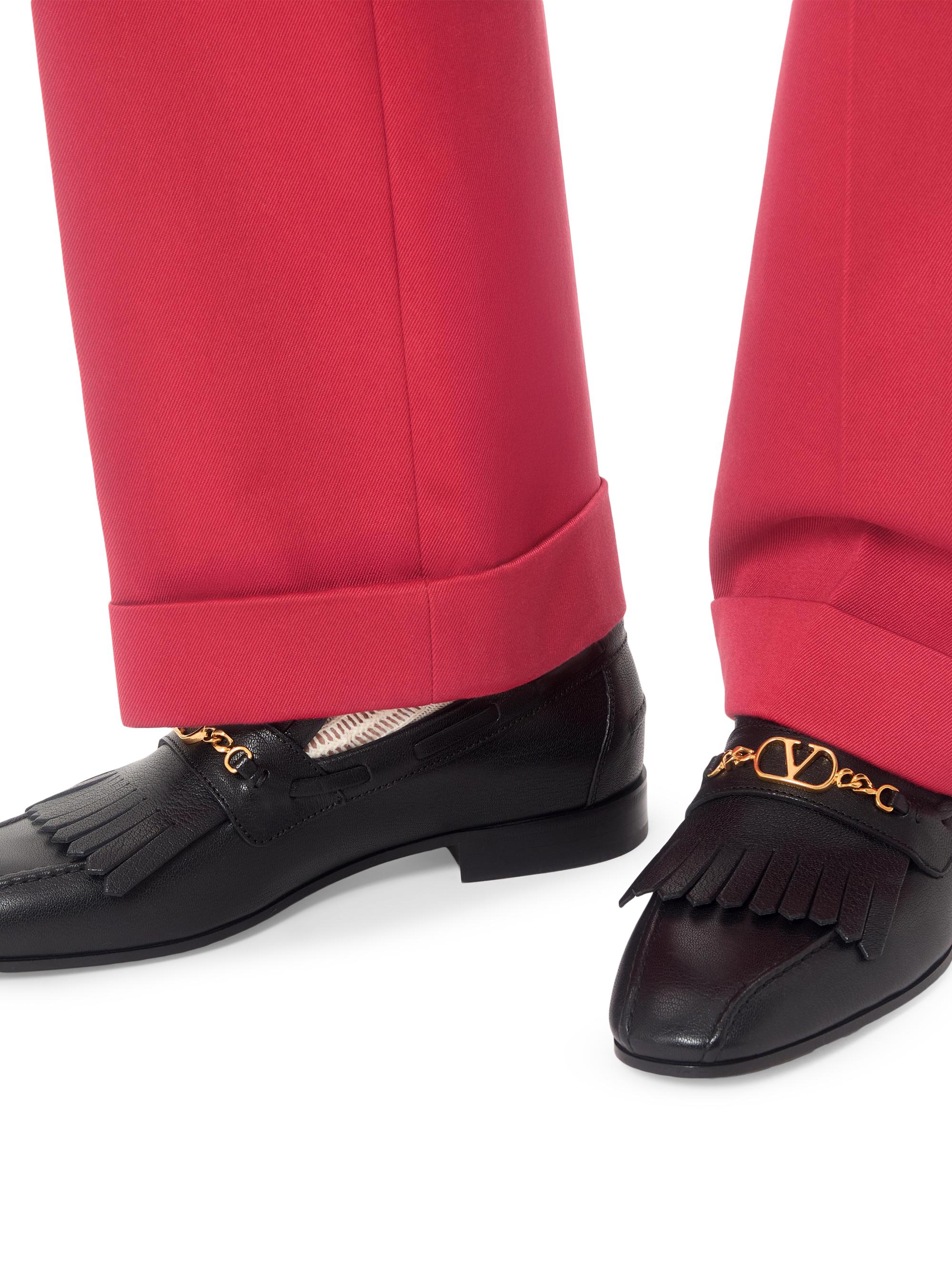 Valentino Garavani VLogo Signature Kidskin Loafers with Fringes