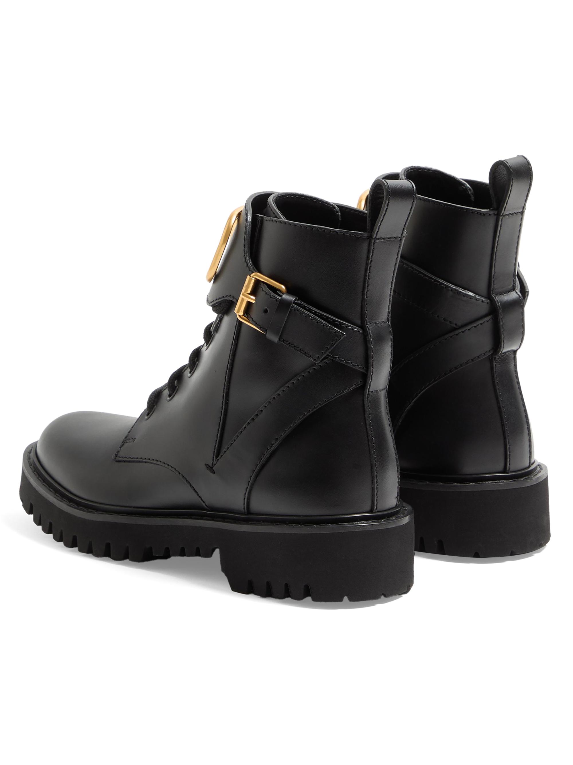 BRAND NEW Valentino combat boot. New Valentino Garavani Logo Print Leather Combat Boots Size  main image 4