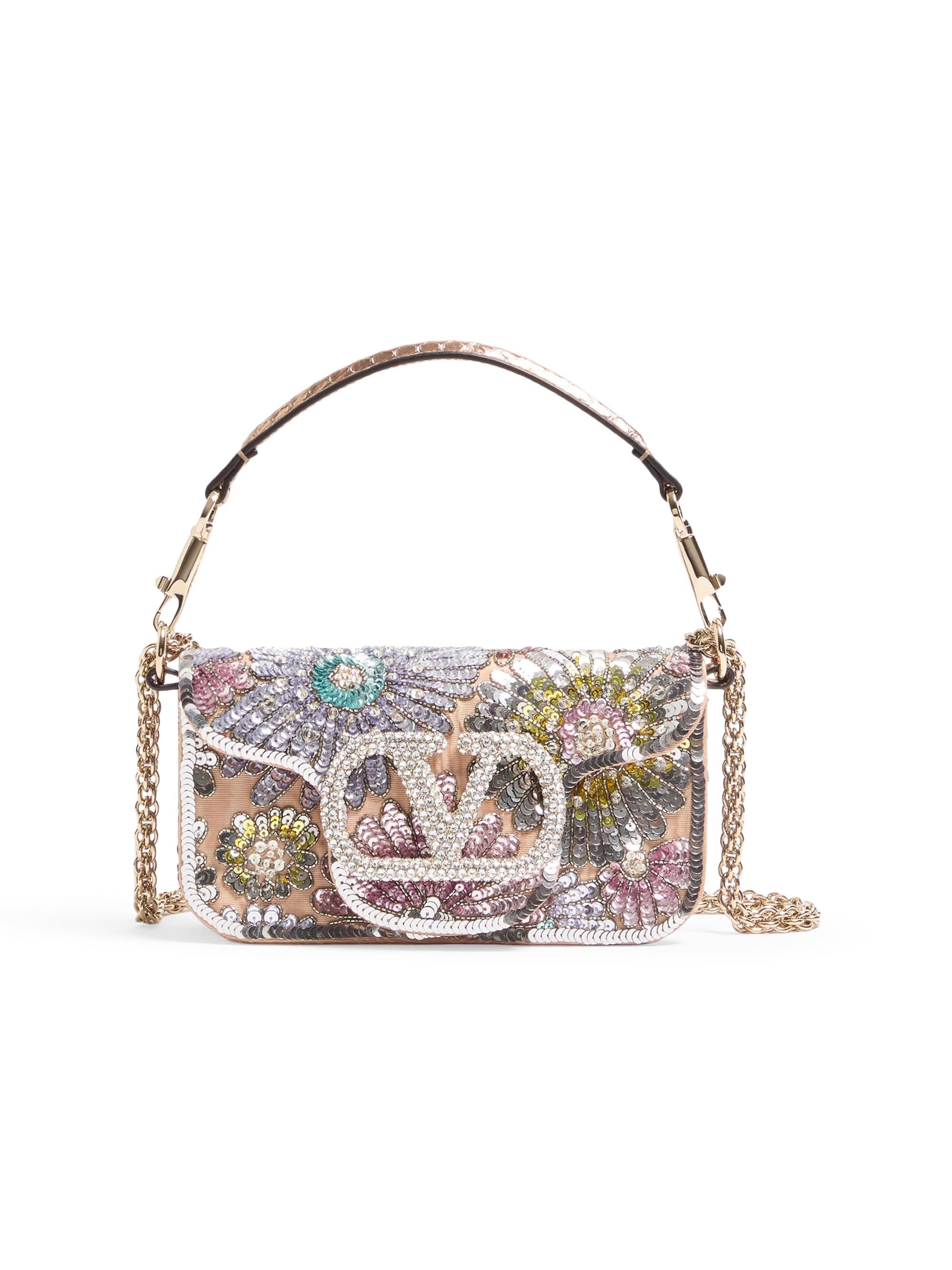 Valentino Garavani Women's Locò  Embroidered Shoulder Bag with Jewel Logo - Multicolored