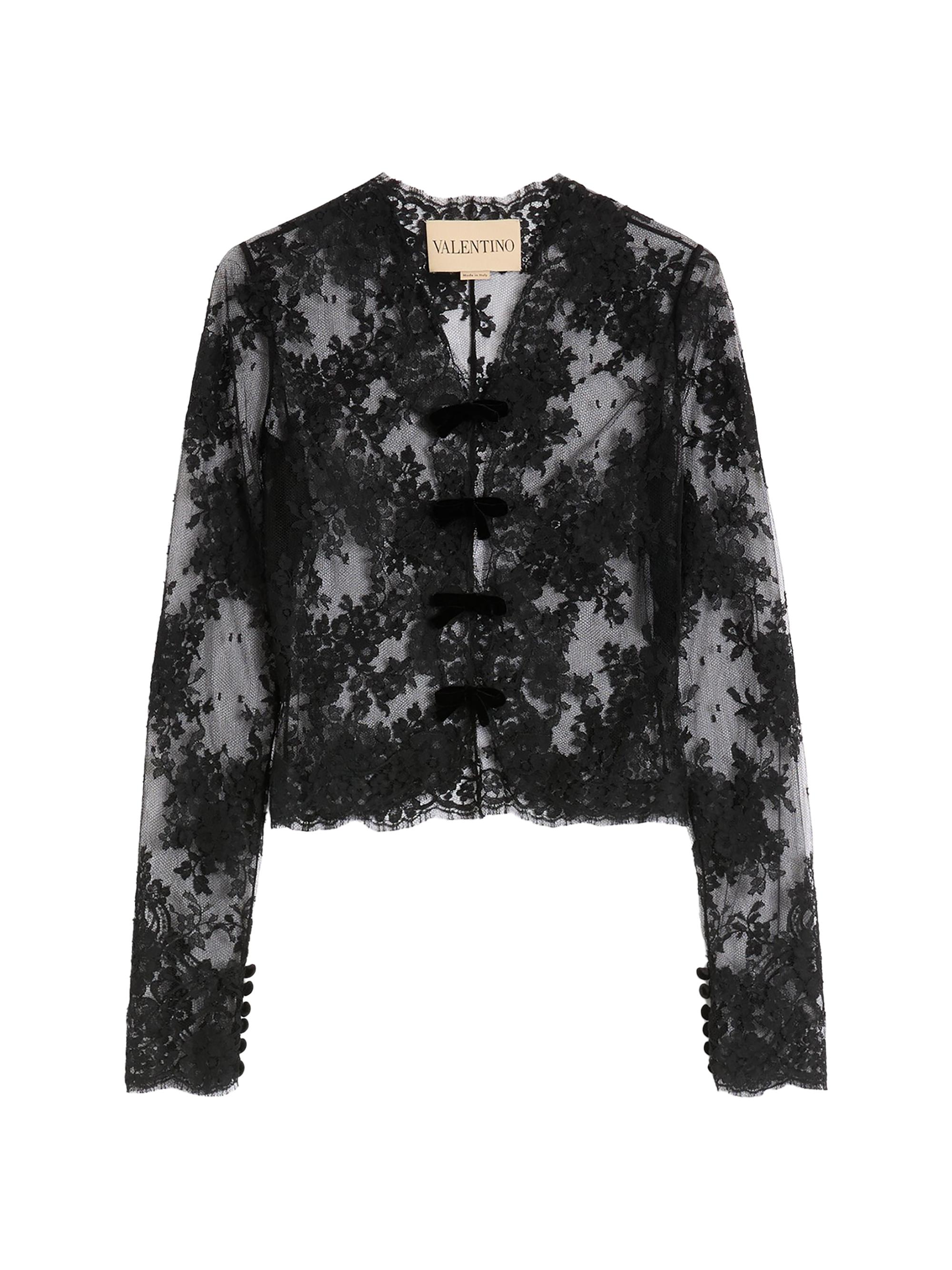 Valentino Garavani Women's Lace Shirt with Bows - Black