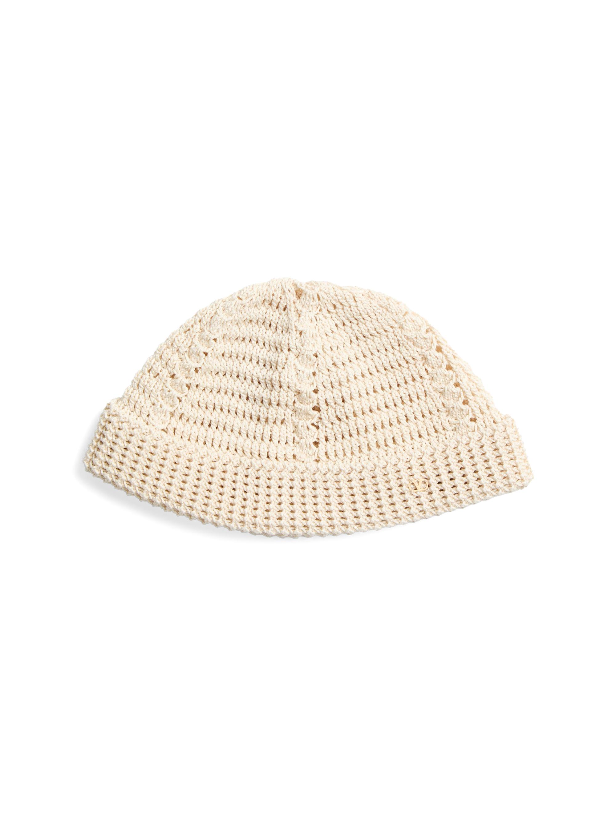 Valentino Garavani Men's VLogo Signature Knitted Cotton Beanie - Butter