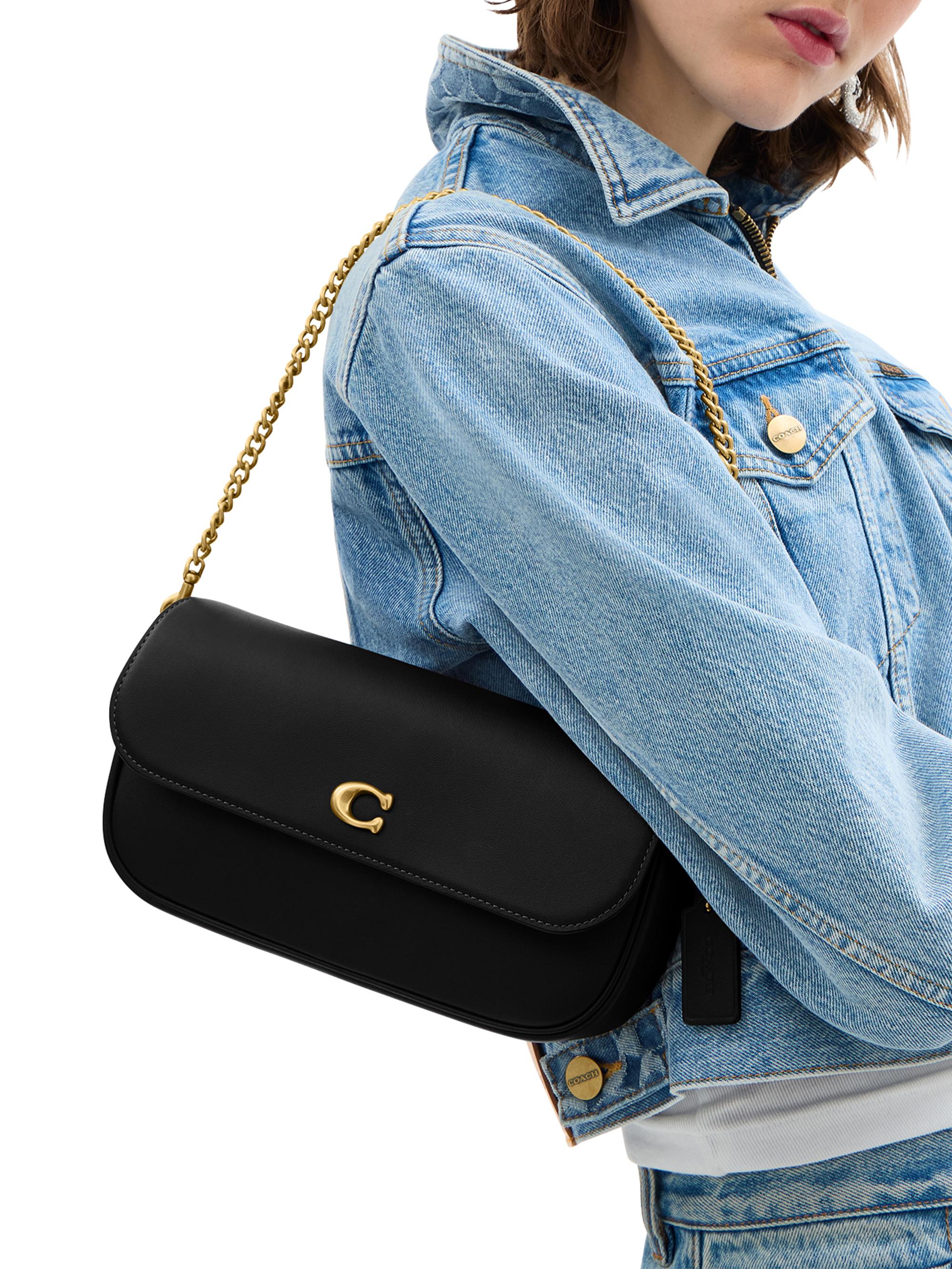 COACH Brook Leather Chain Shoulder Bag | Saks Fifth Avenue