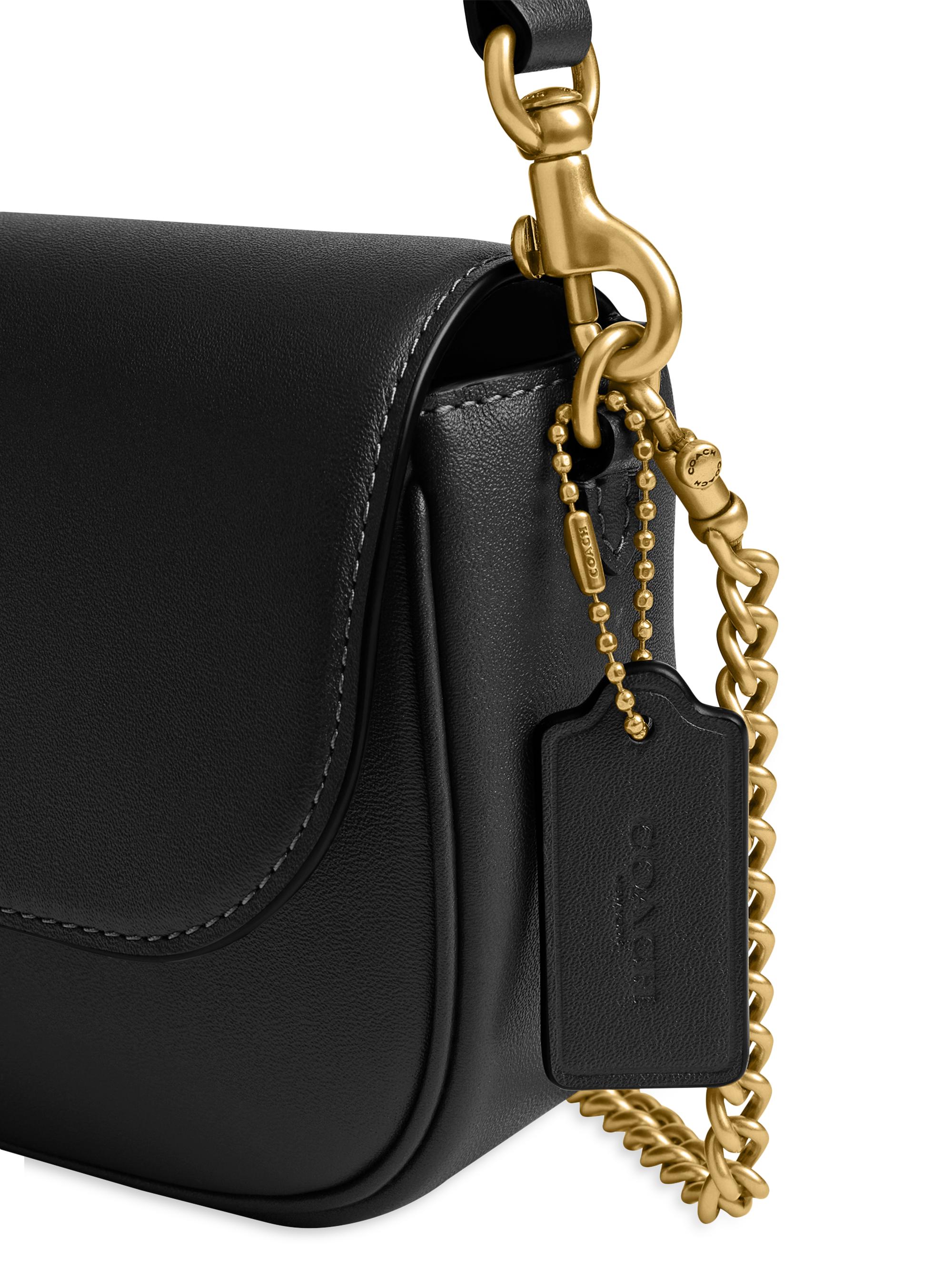 COACH Brook Leather Chain Shoulder Bag | Saks Fifth Avenue
