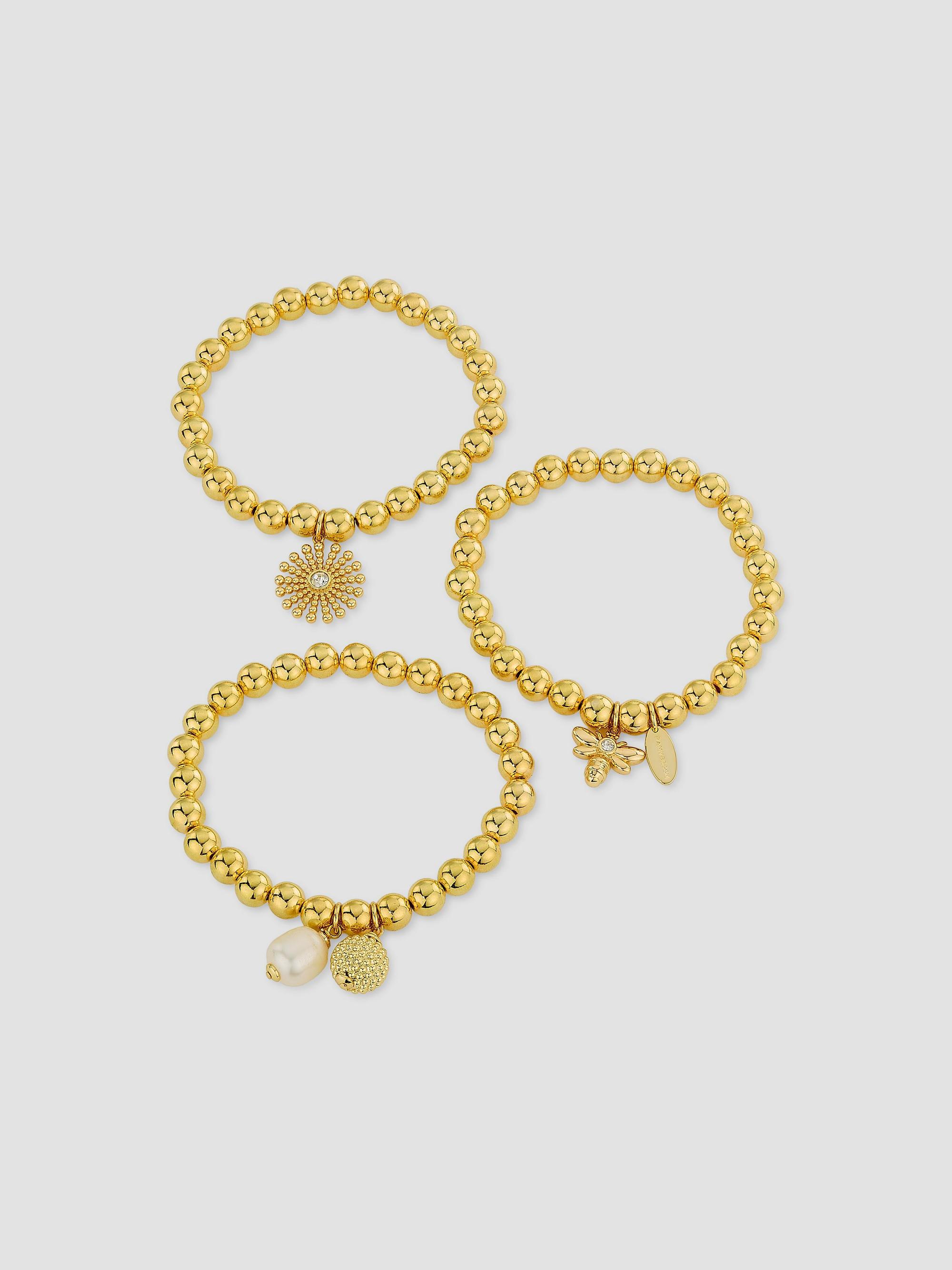 Ramy Brook Women's Medallion Filagree Lina 3-Piece Beaded Bracelet Set - Gold
