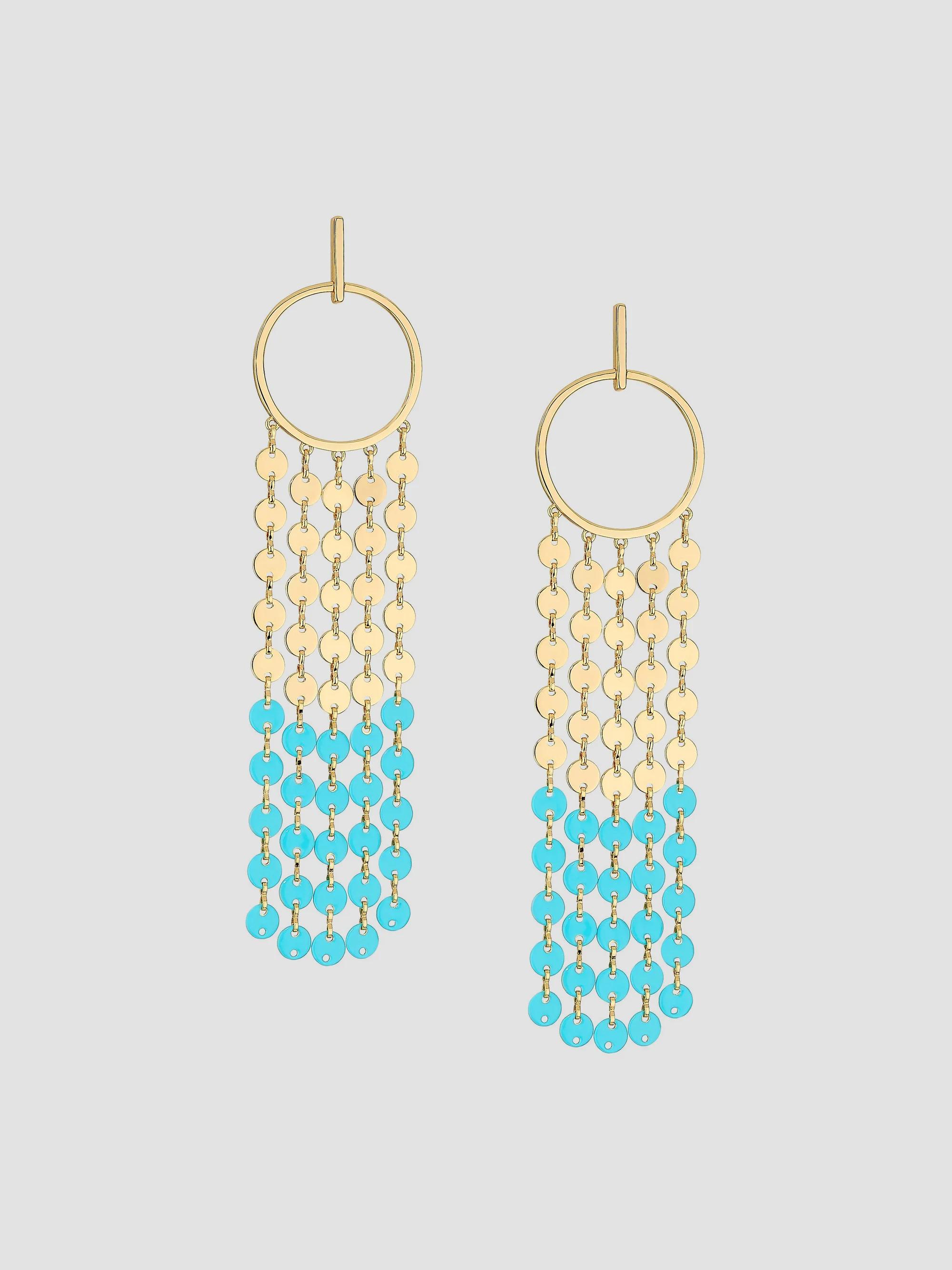 Ramy Brook Women's Enamel Charms Miraya Goldtone Stainless Steel Drop Earrings - Bazaar Blue