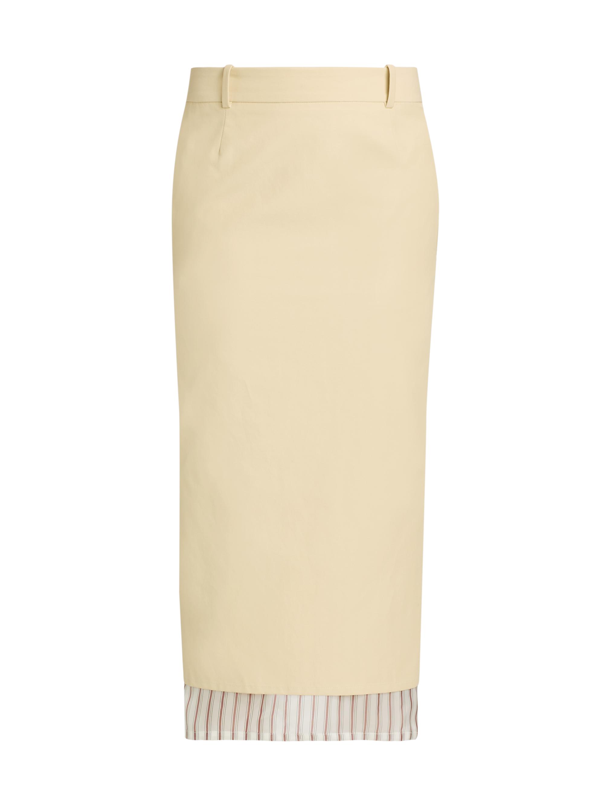 The Attico Women's Layered Midi-Skirt - Beige