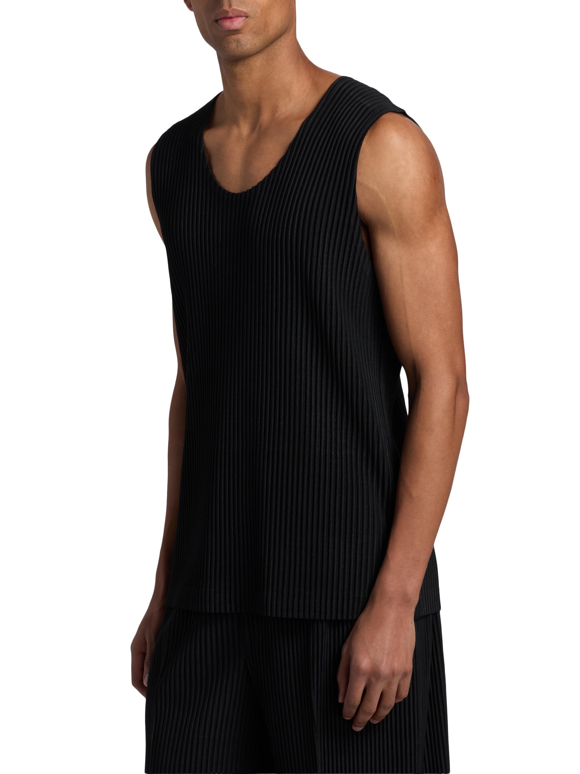 Homme Plissé Issey Miyake Men's June Pleated Slim Tank - Black | Thumbnail 4