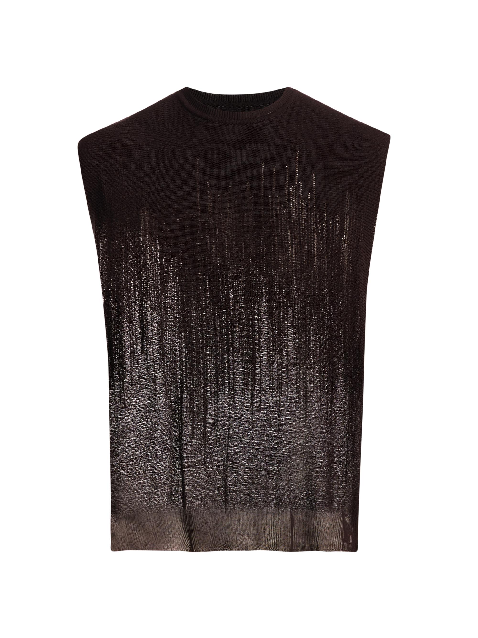 Homme Plissé Issey Miyake Men's Brush Close-Up Knit Sweater Vest - Brown