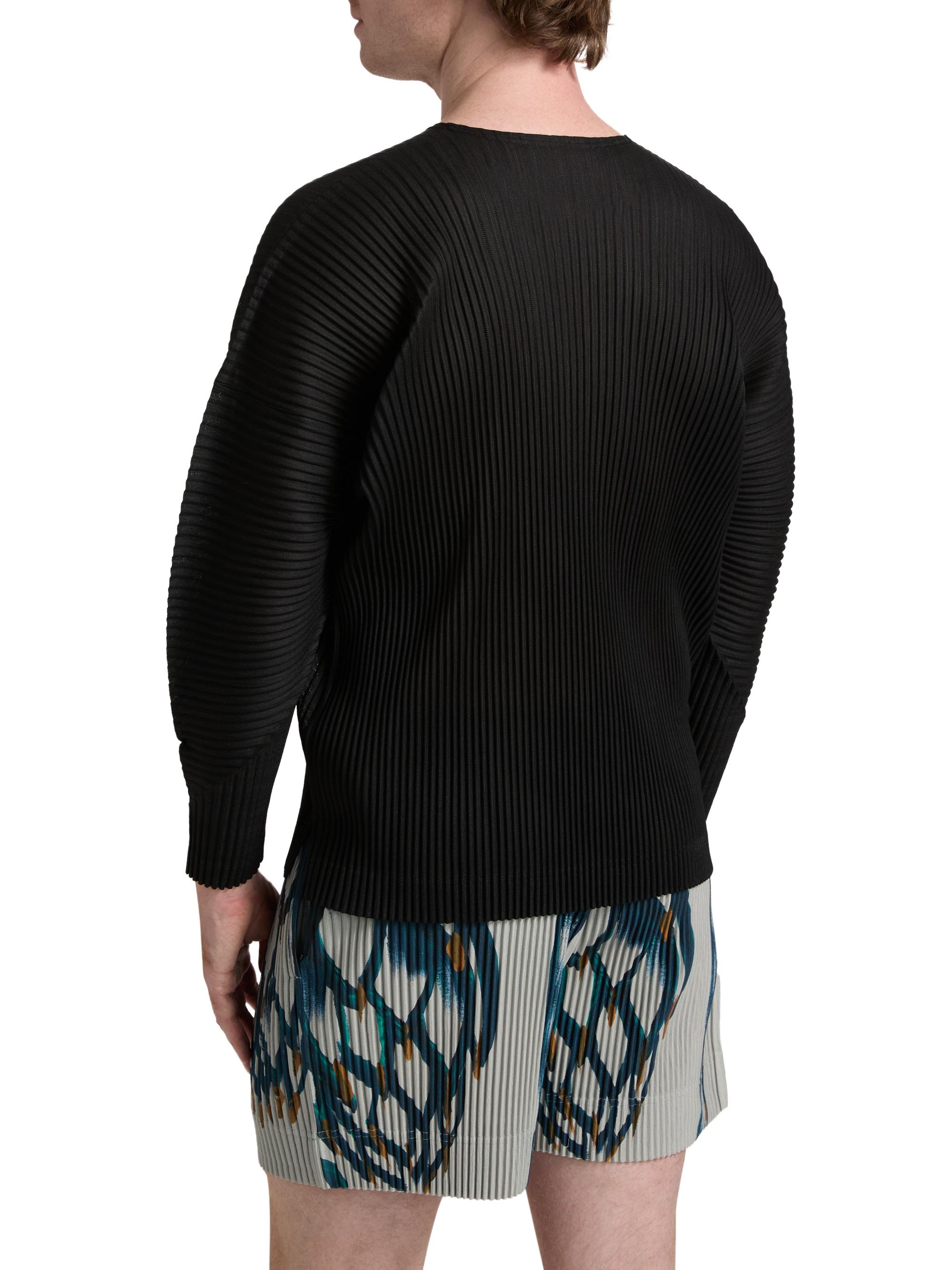 Homme Plissé Issey Miyake Men's Agave Mesh Pleated Top - Black | Thumbnail 5