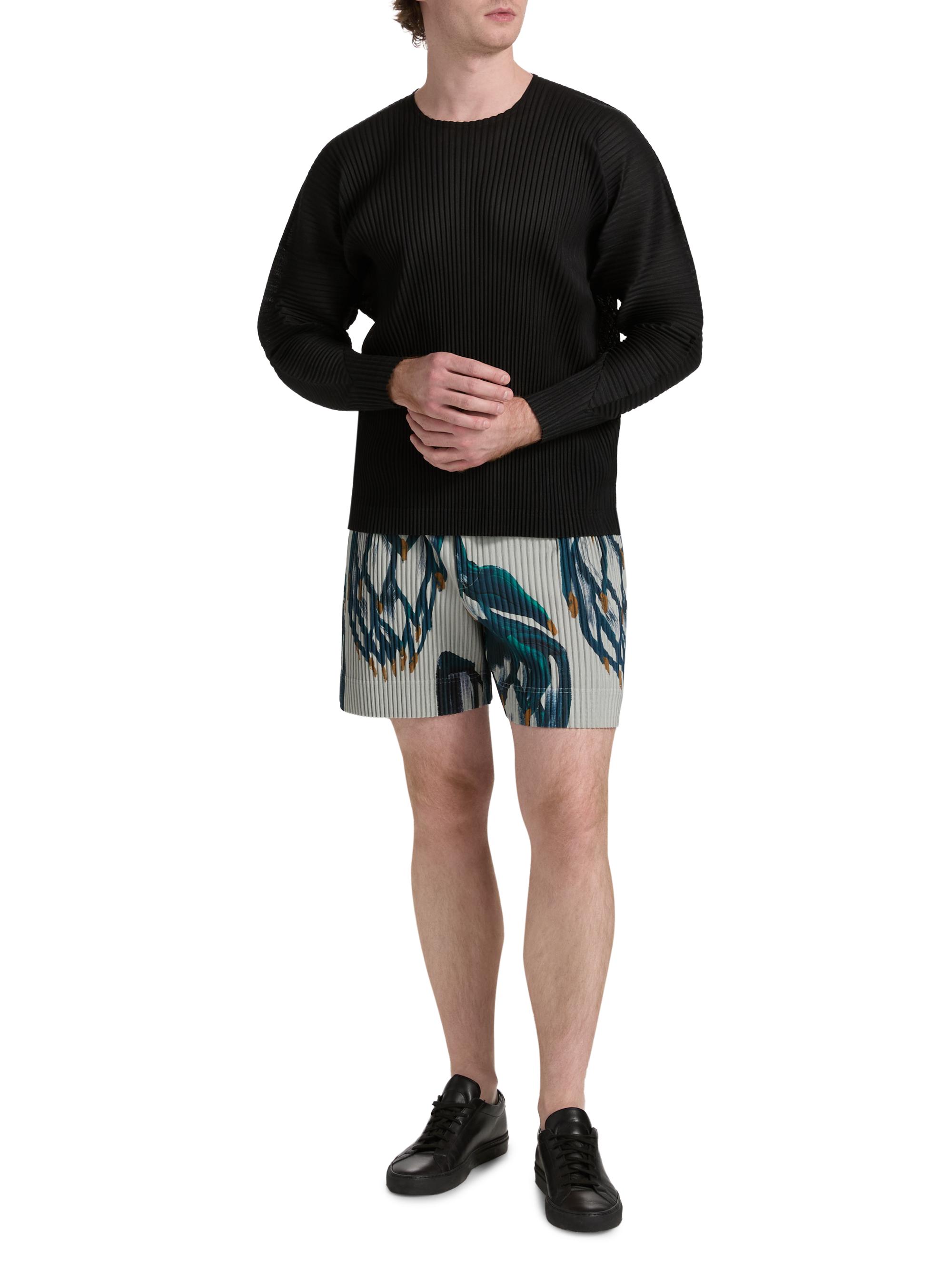Homme Plissé Issey Miyake Men's Agave Mesh Pleated Top - Black | Thumbnail 2