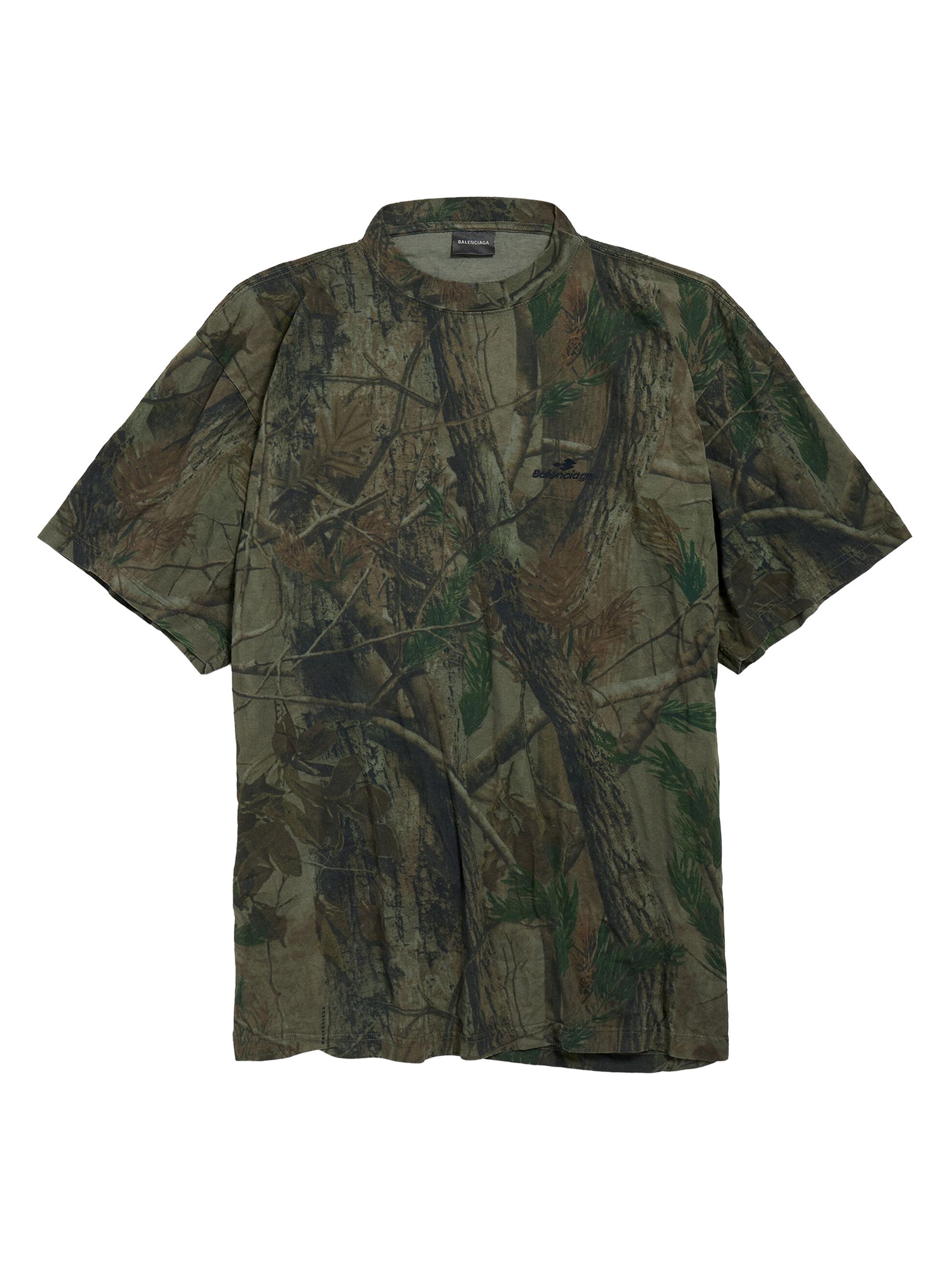 Balenciaga Men's B Diamond Twisted T-Shirt - Forest Green