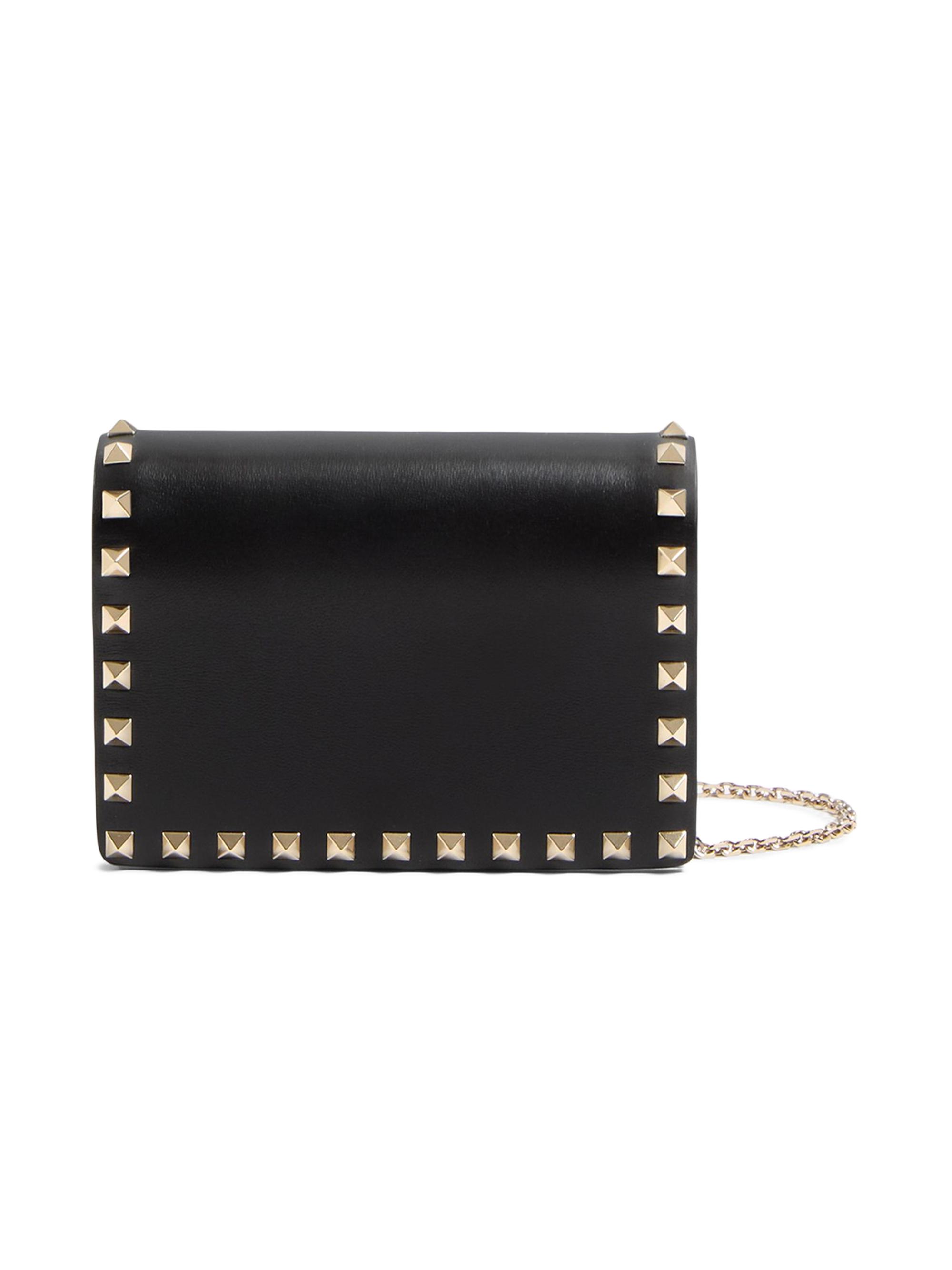 Valentino Garavani Women's Rockstud Calfskin Chain Pouch - Black