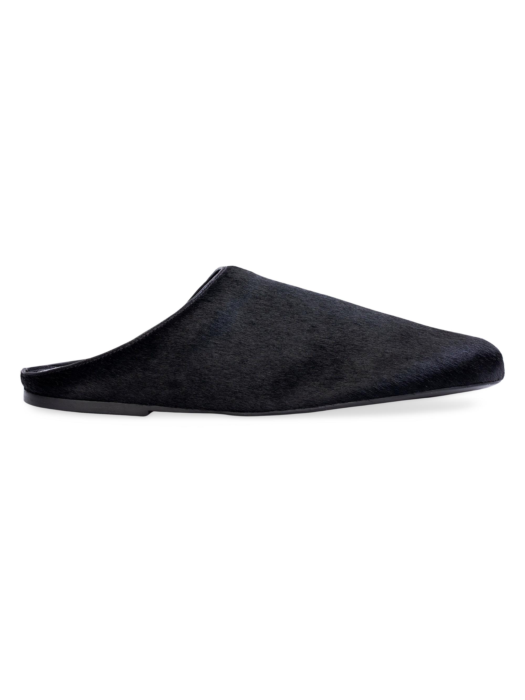 Black Suede Studio Women's Arie Pony Hair Slippers - Black Pony Hair