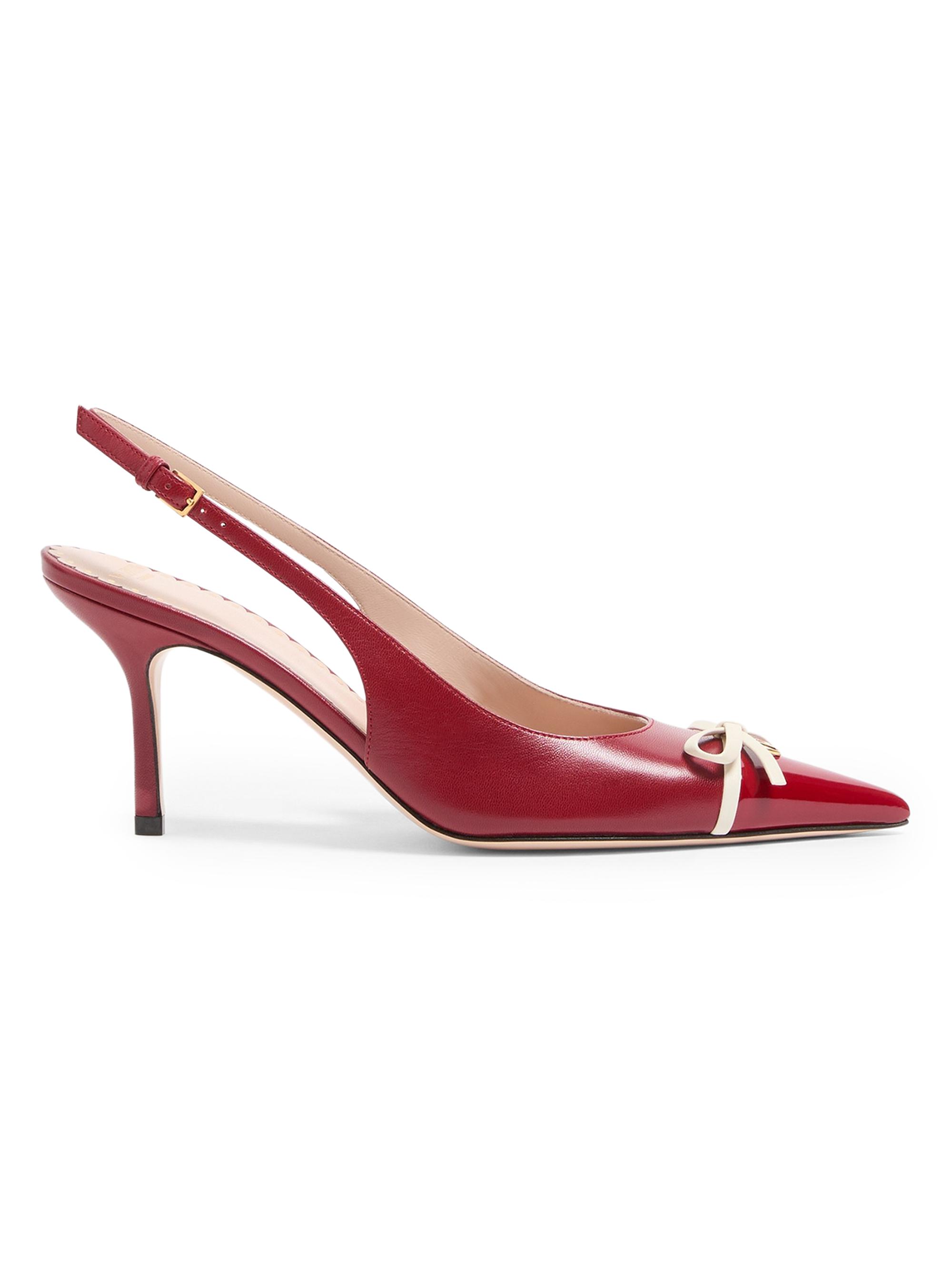Valentino Garavani Women's Bepointy 80MM Slingback Pumps in Patent Leather and Kidskin - Red