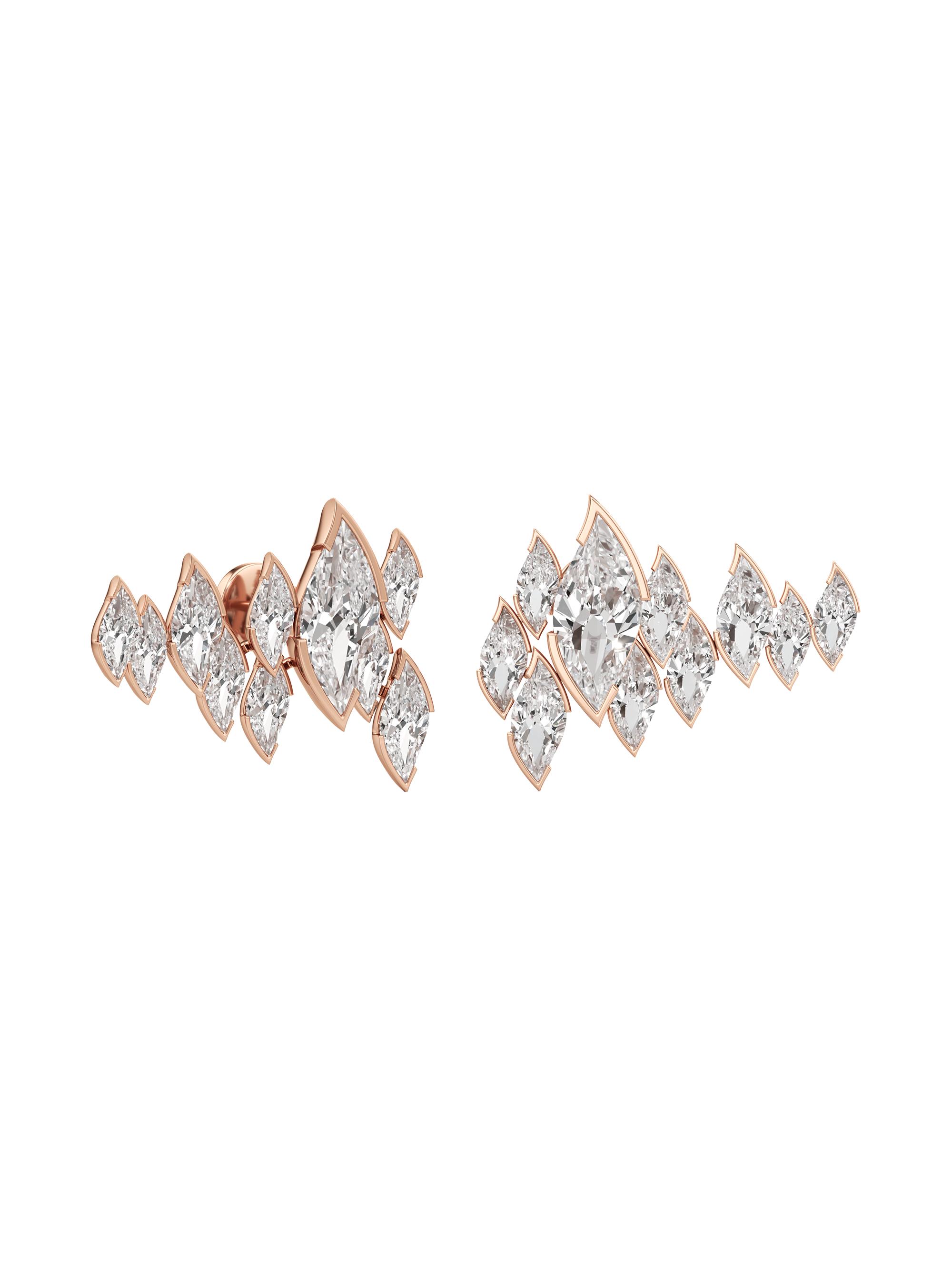 Unsaid Women's Flame 18K Rose Gold & 4.73 TCW Lab-Grown Diamond Stud Earrings - Rose Gold