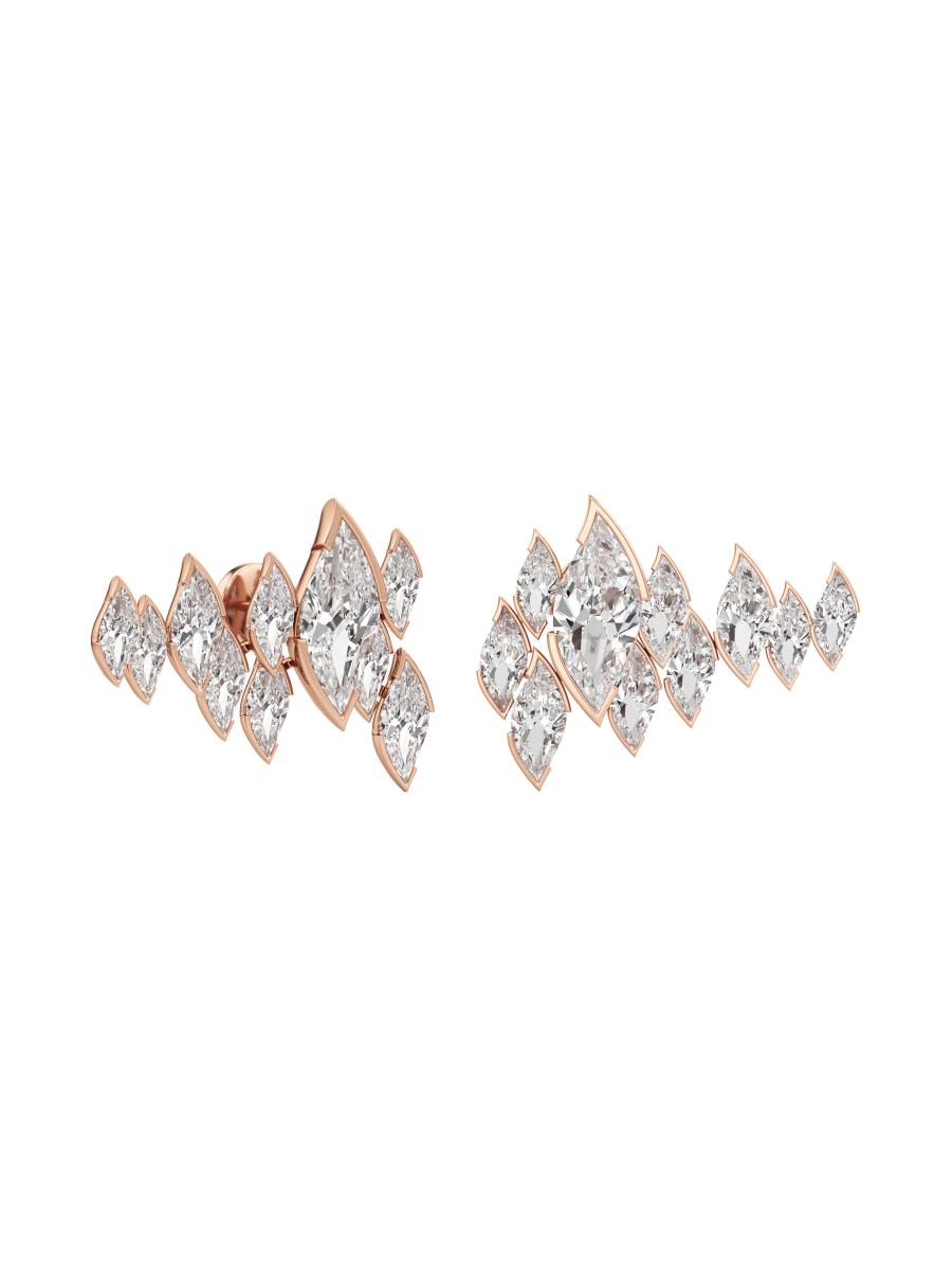 Unsaid Women's Flame 18k Rose Gold & 4.73 Tcw Lab-grown Diamond Stud Earrings