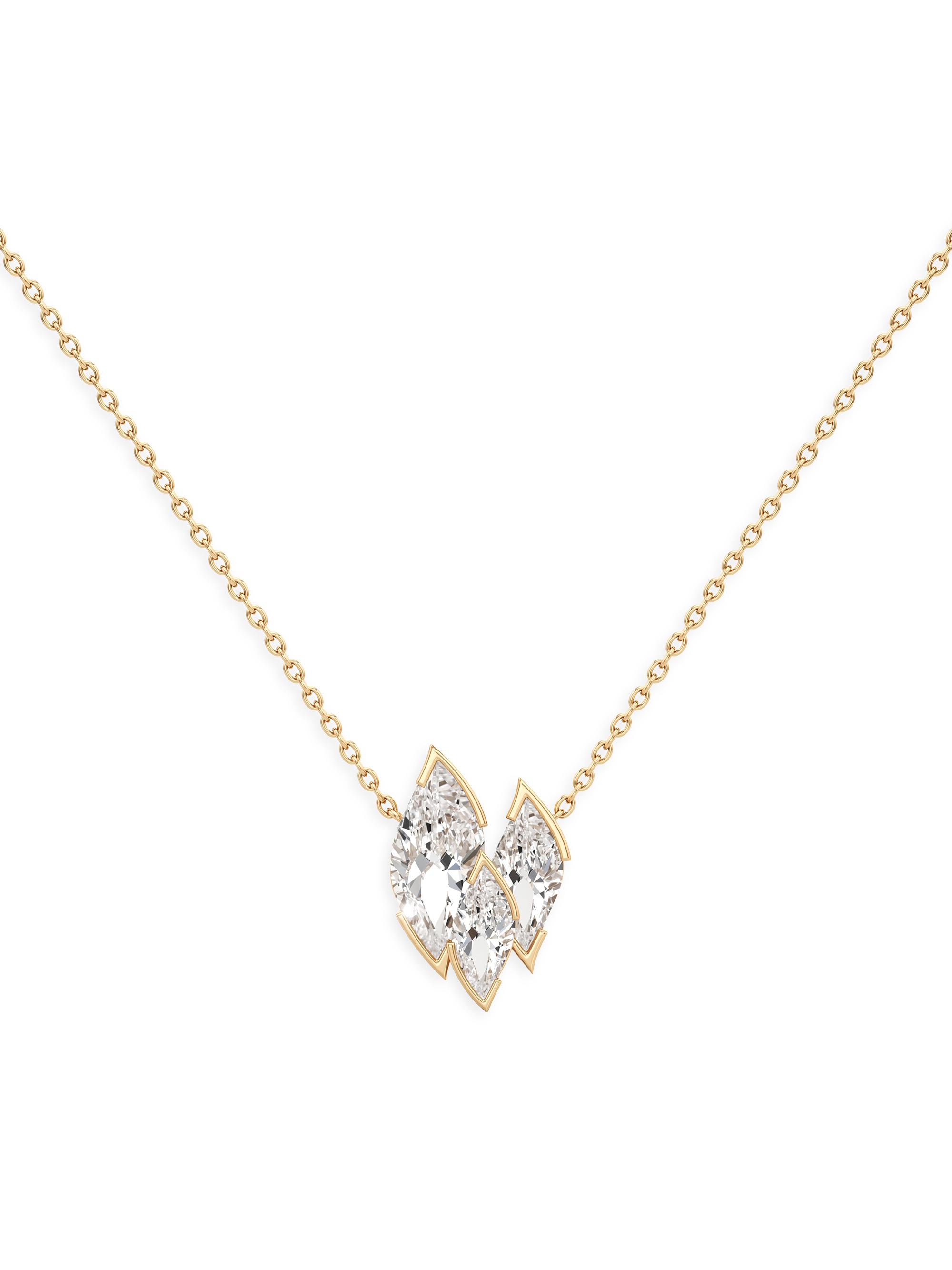 Unsaid Women's Flame 18K Yellow Gold & 1.08 TCW Lab-Grown Diamond Pendant Necklace - Yellow Gold