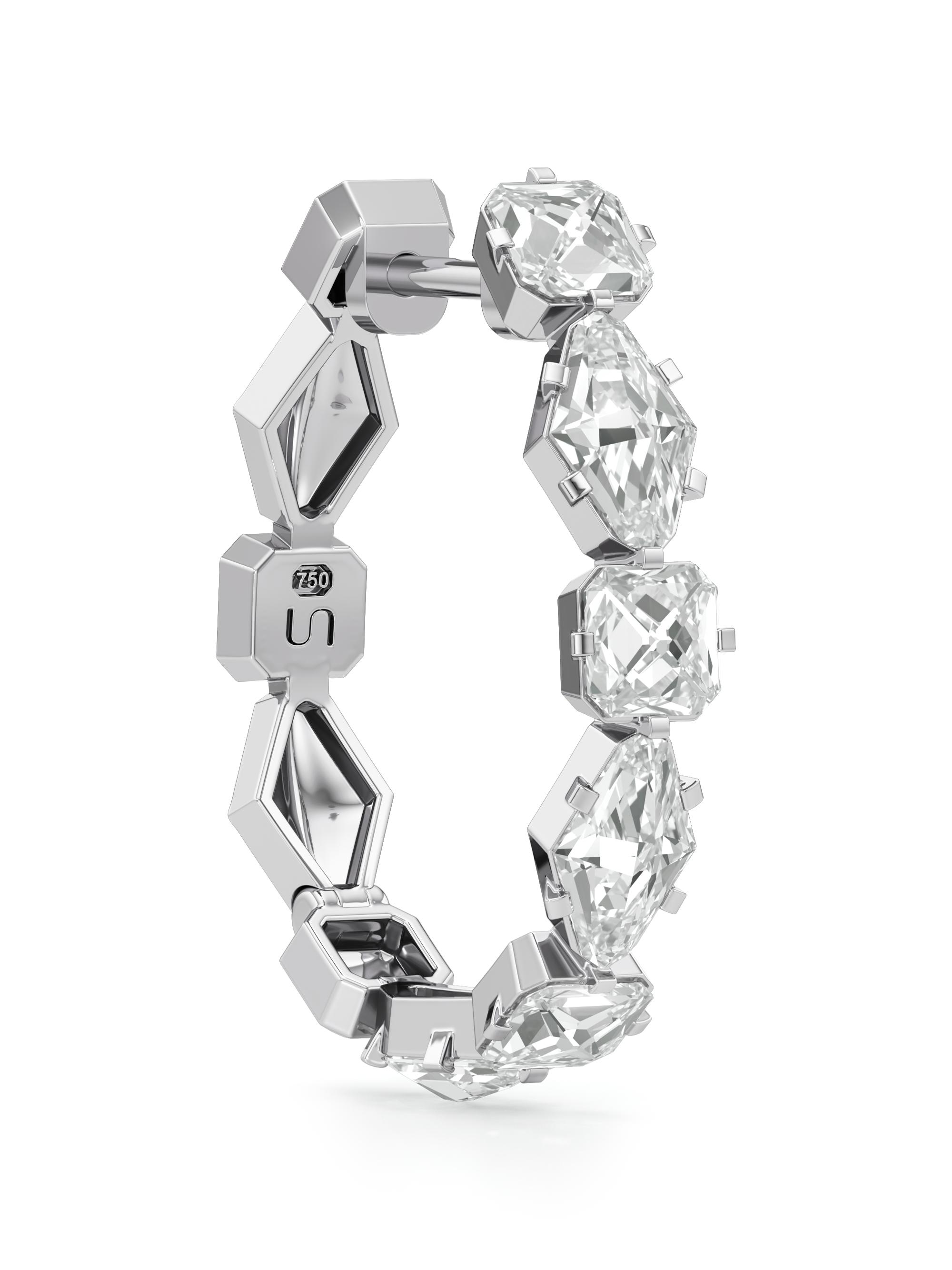 Unsaid Women's Armor 18K White Gold & 1.90 TCW Lab-Grown Diamond Eternity Hoop Earrings - White Gold